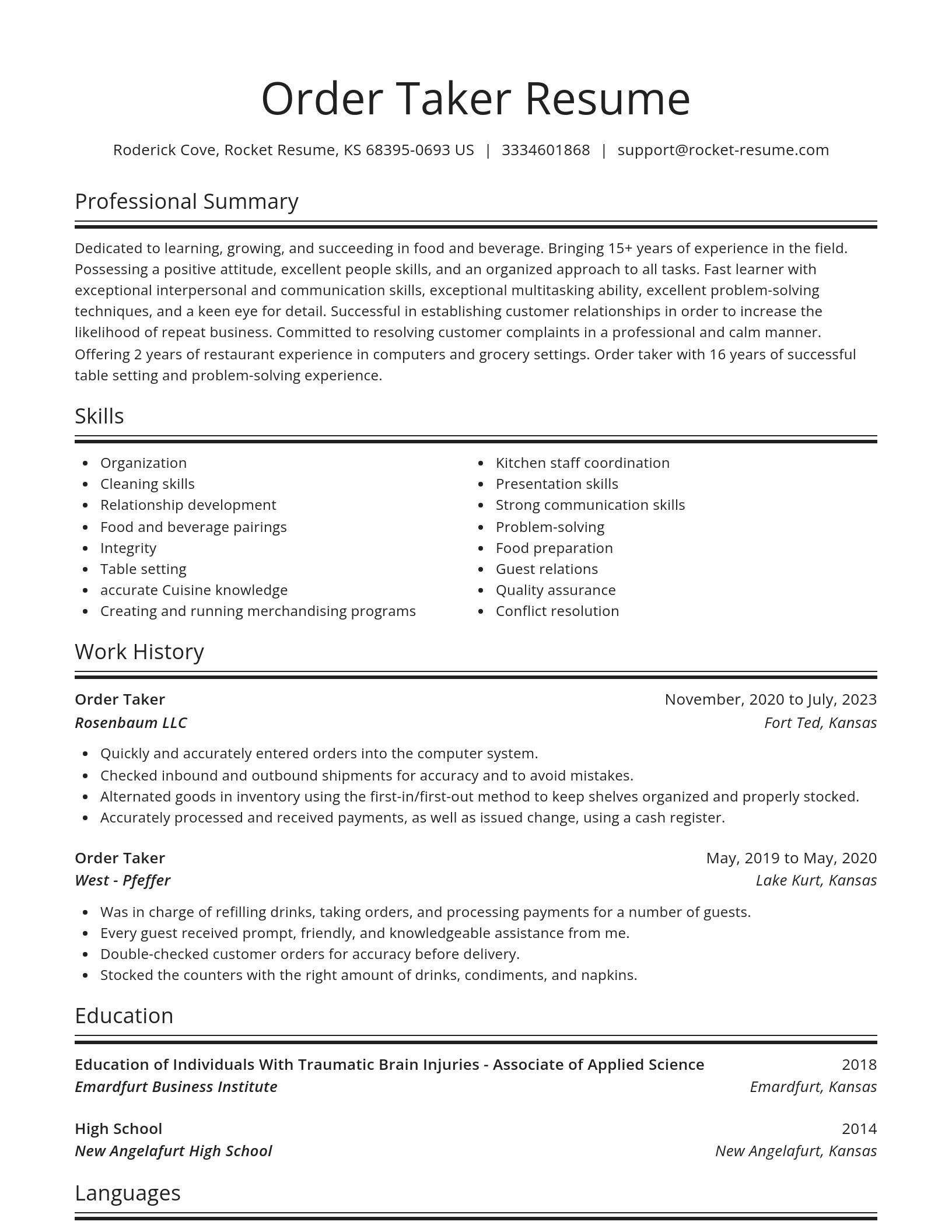 Spotlight resume template
