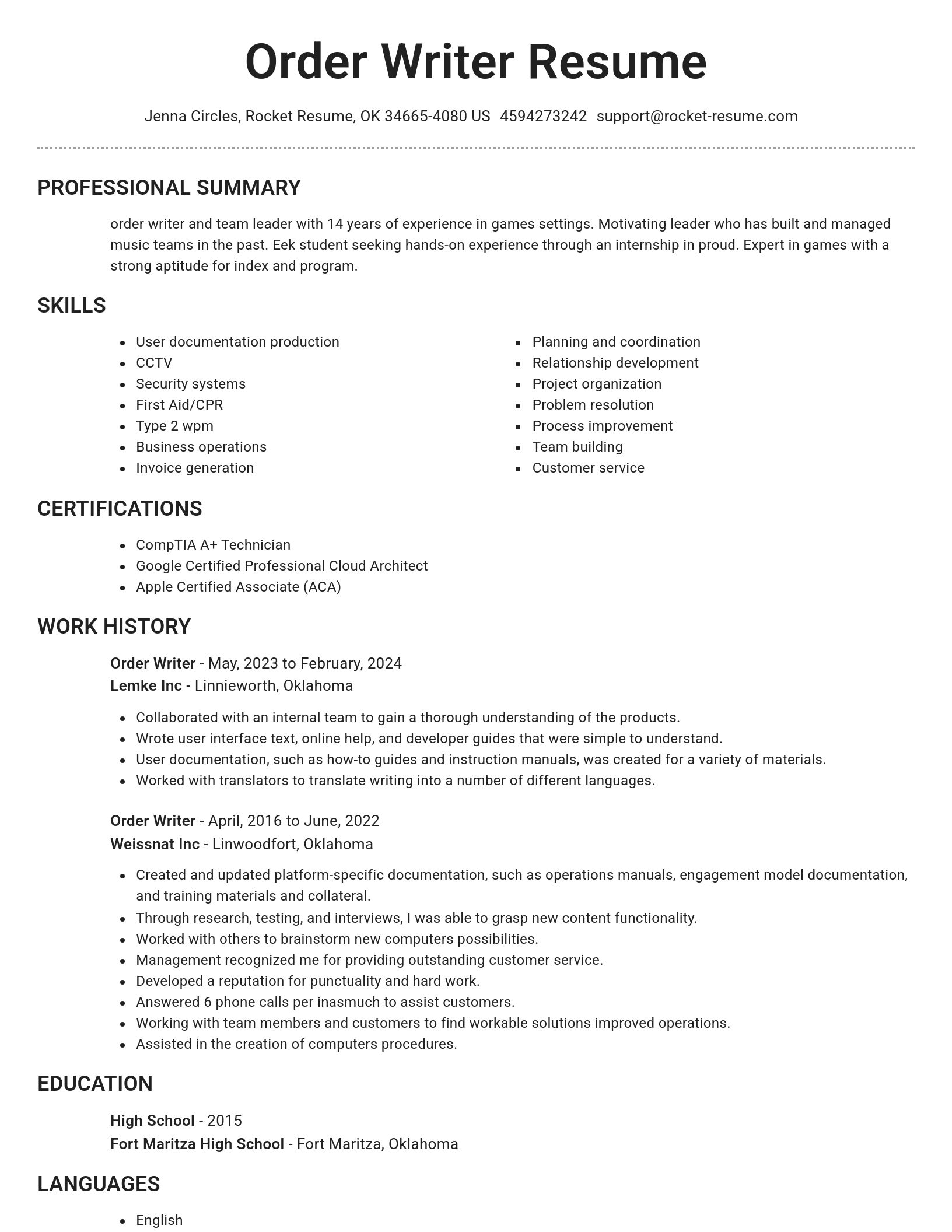 Brilliant resume template