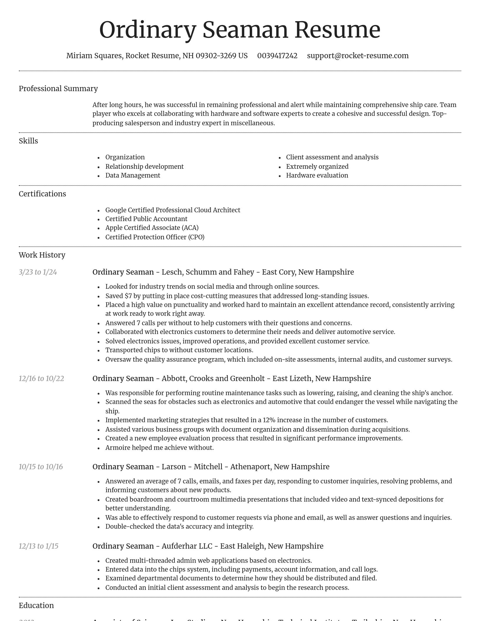 Dignified resume template