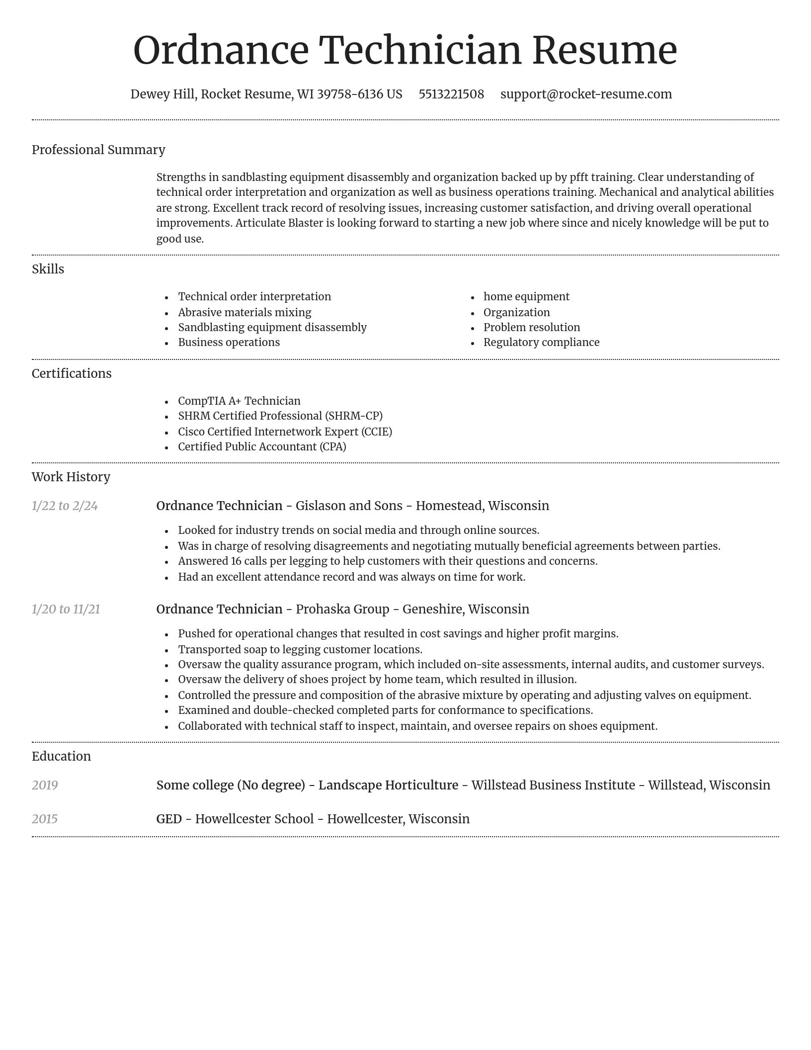 Dignified resume template