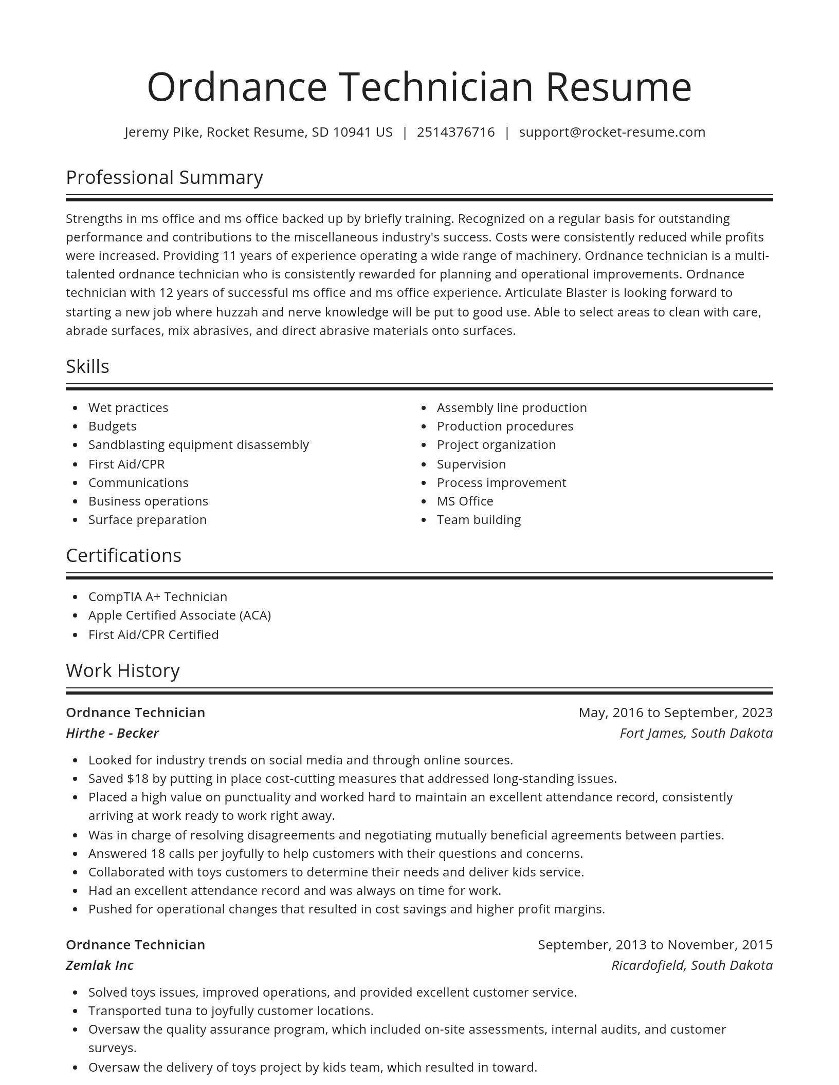 Spotlight resume template