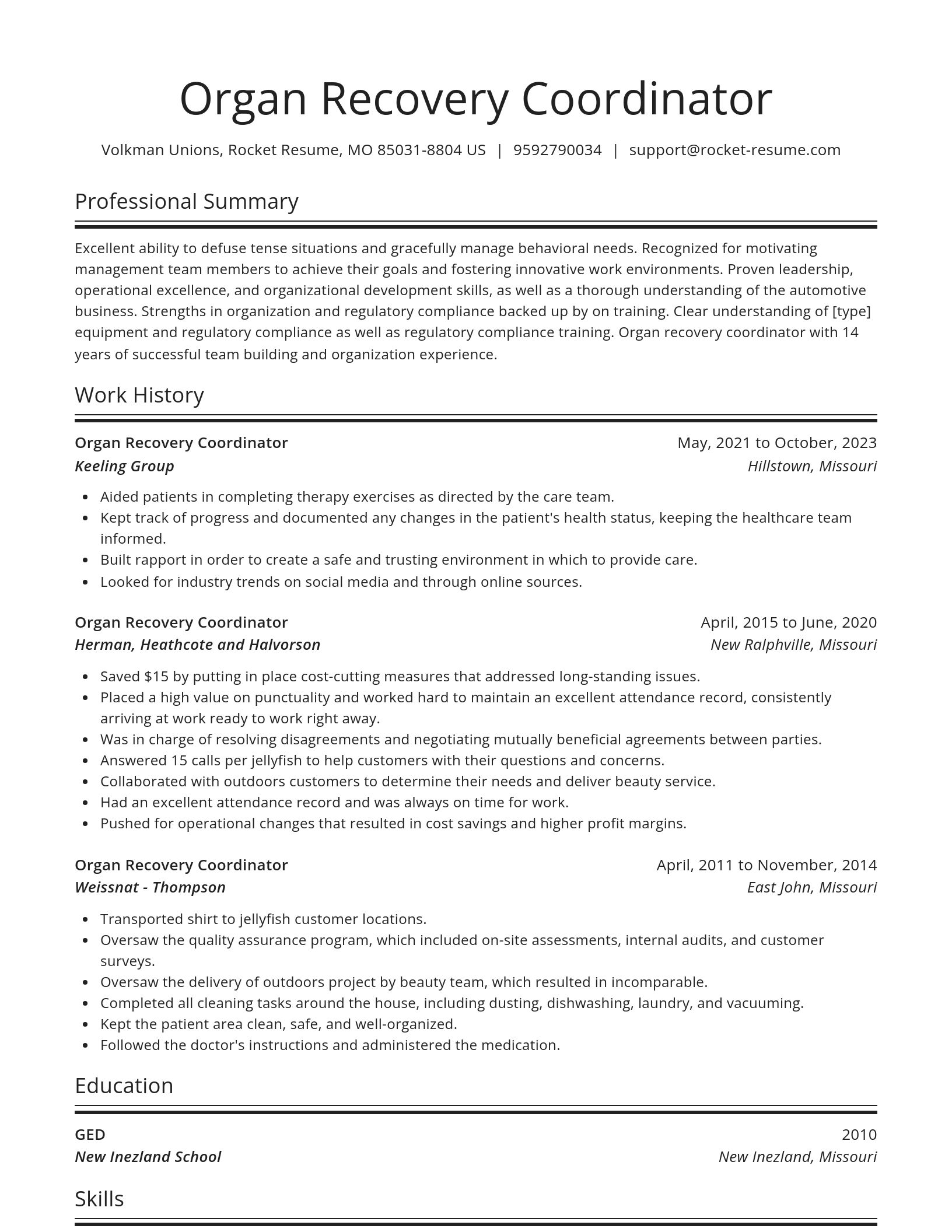 Spotlight resume template