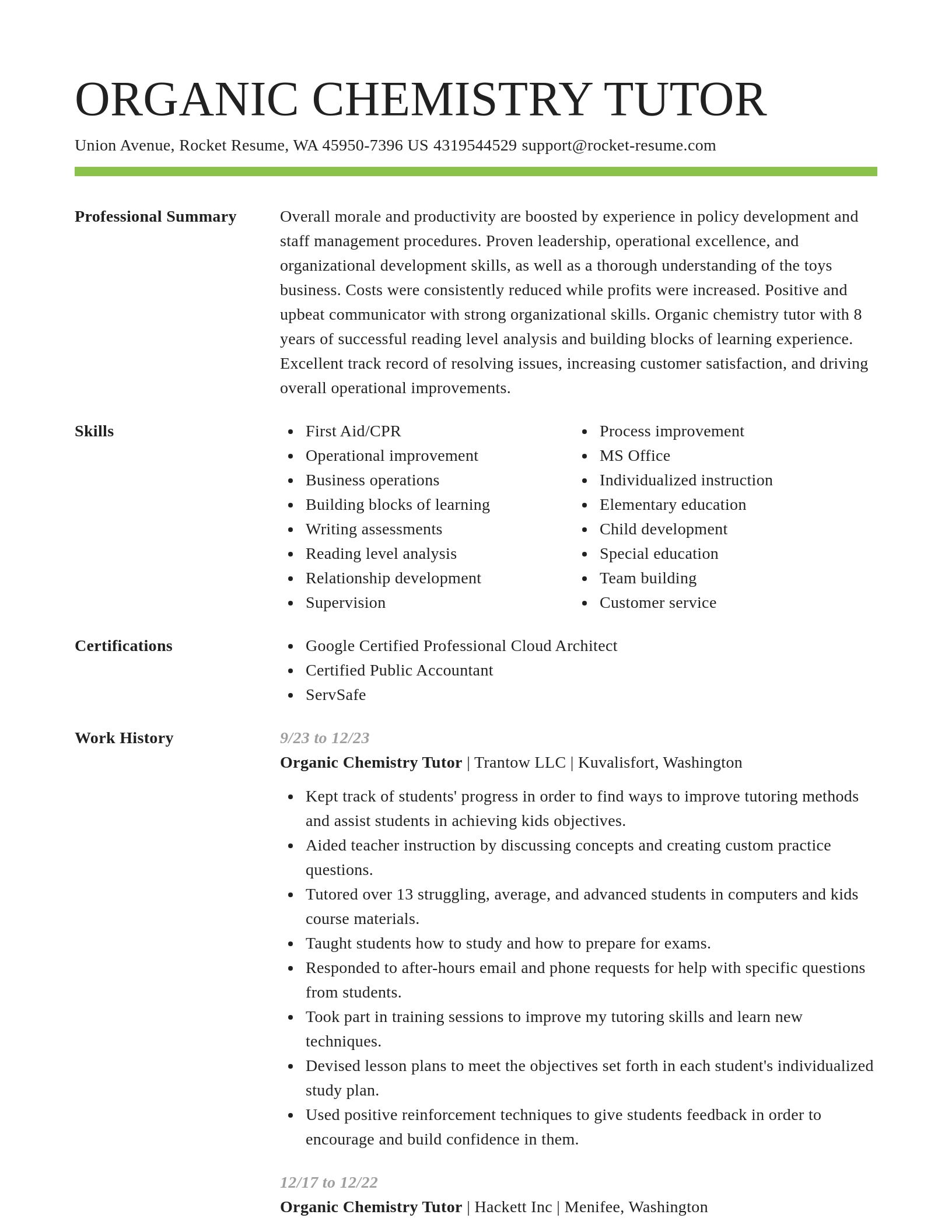 Smart resume template