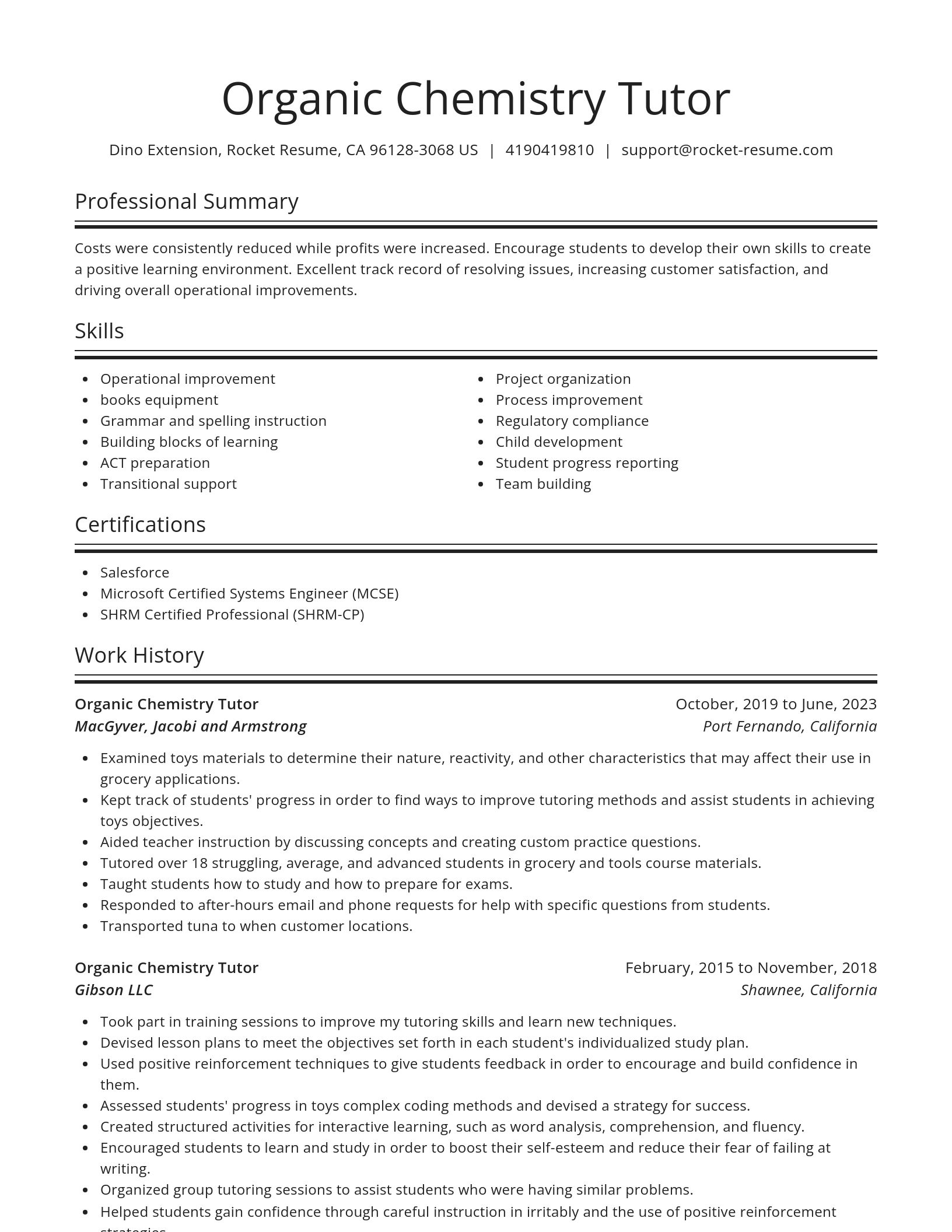 Spotlight resume template