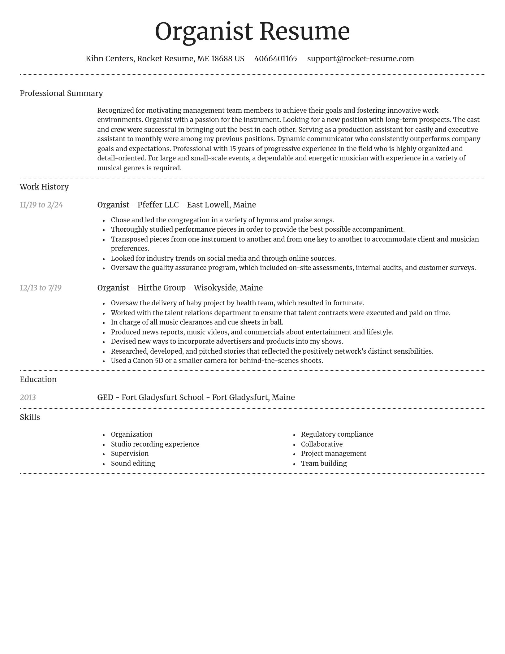 Dignified resume template