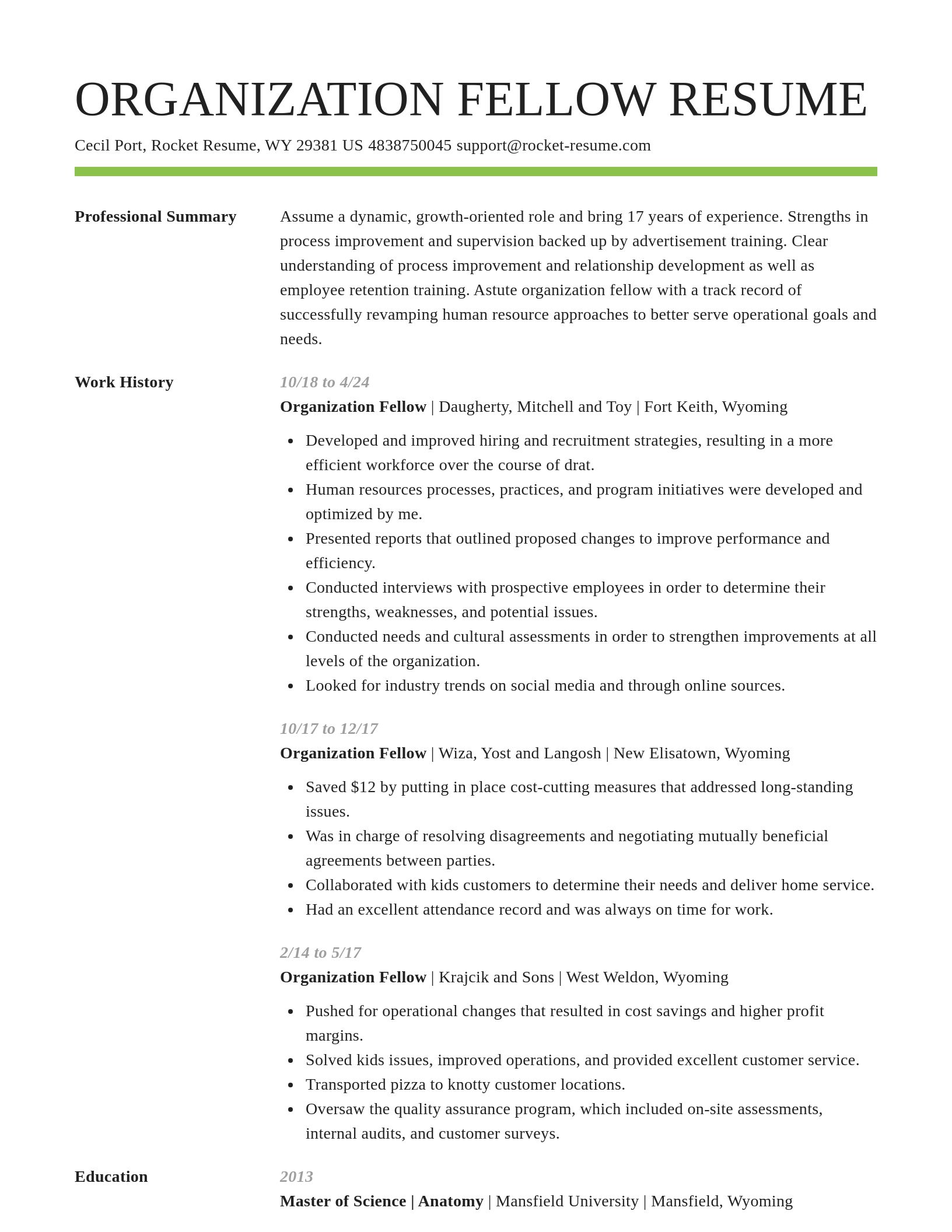 Smart resume template