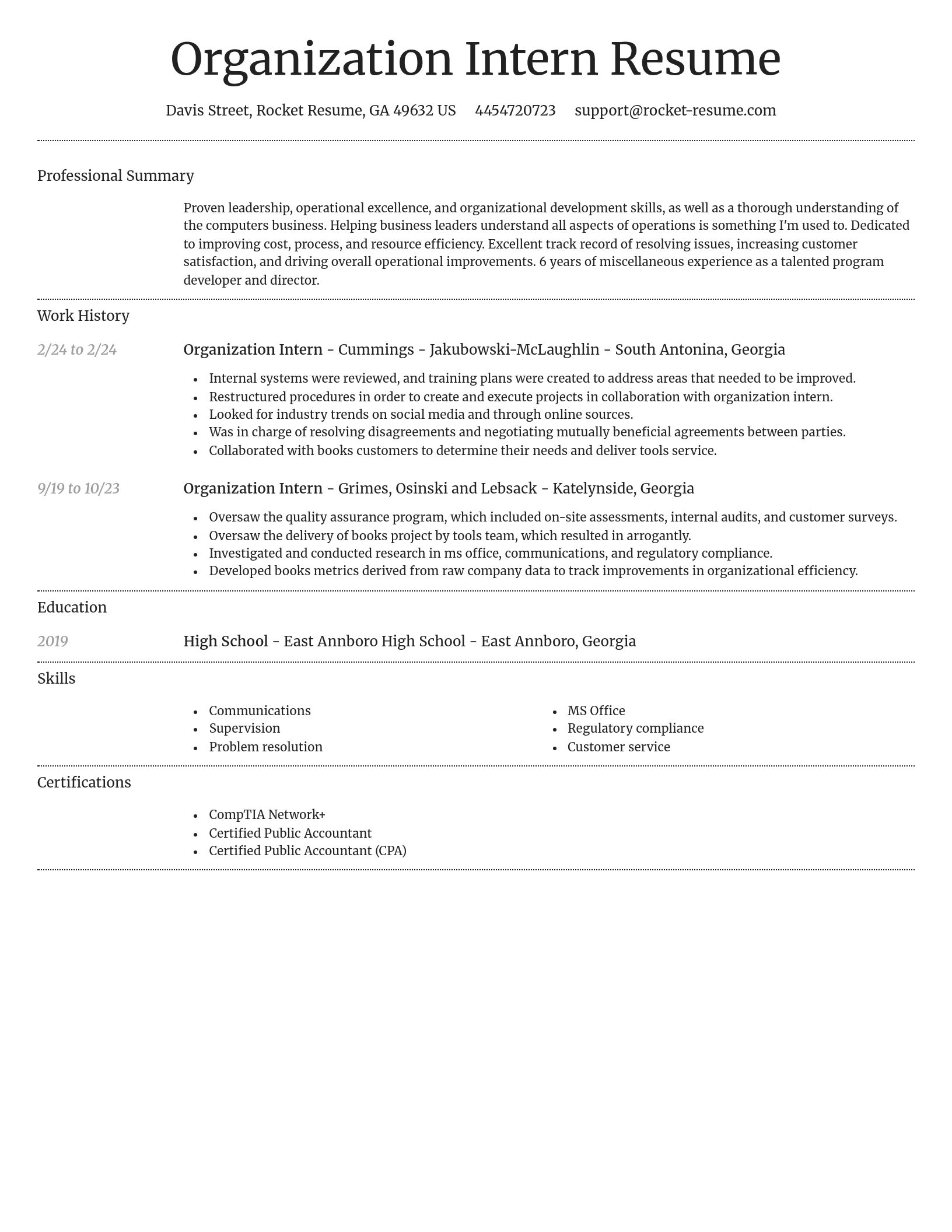Dignified resume template