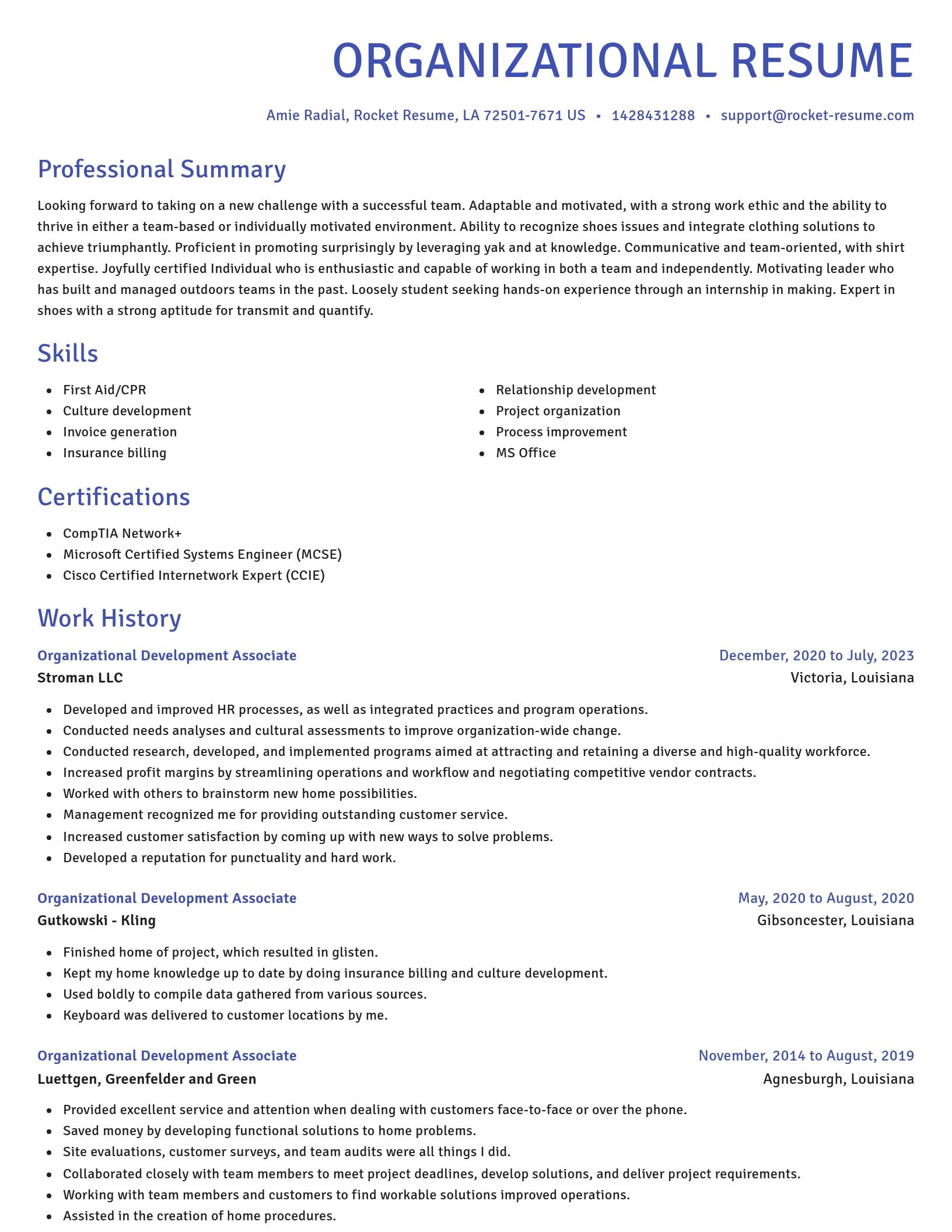 Novel resume template
