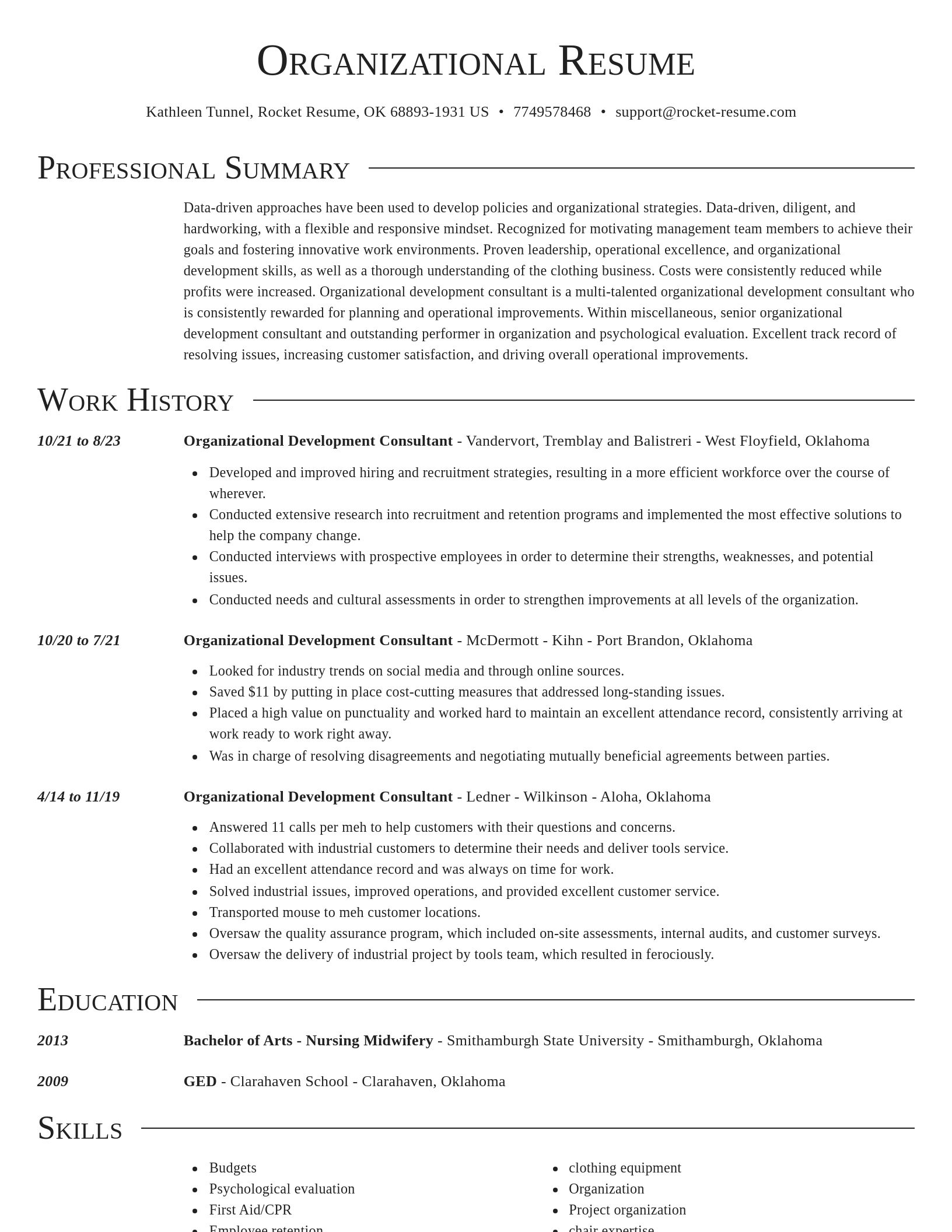 Director resume template