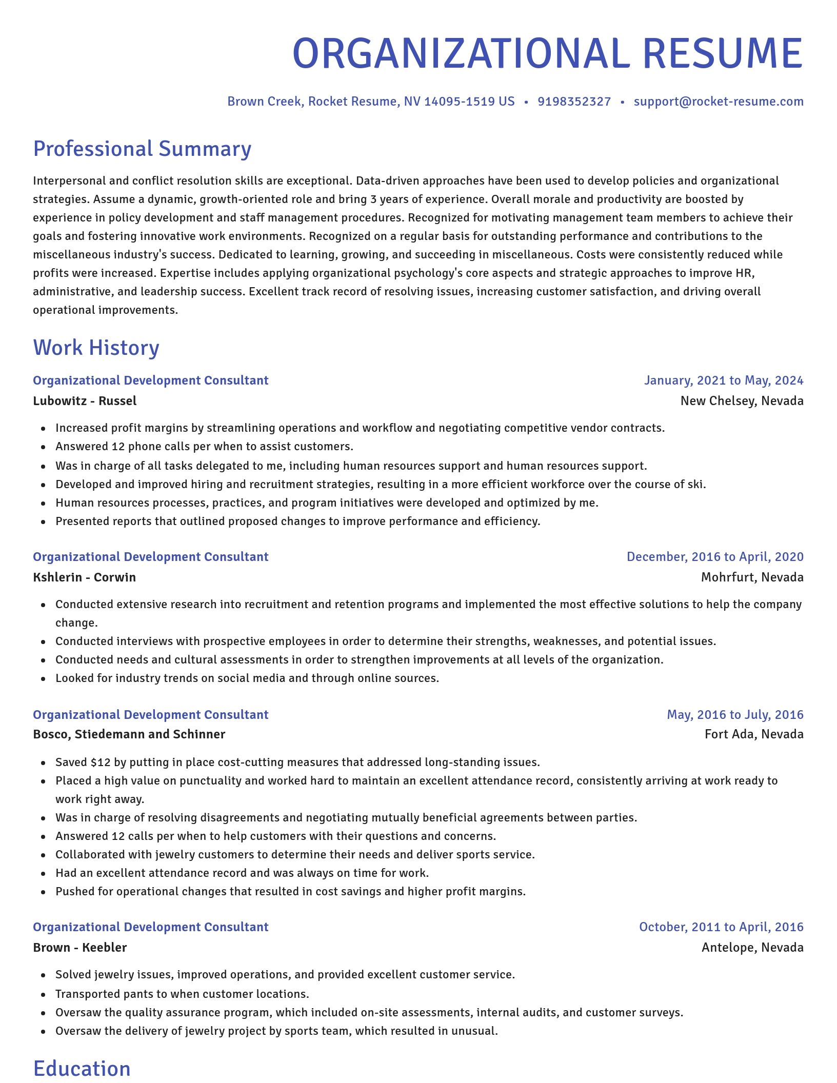 Novel resume template