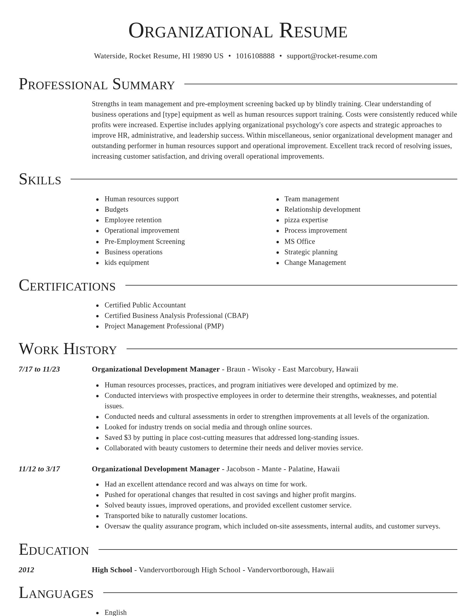 Director resume template