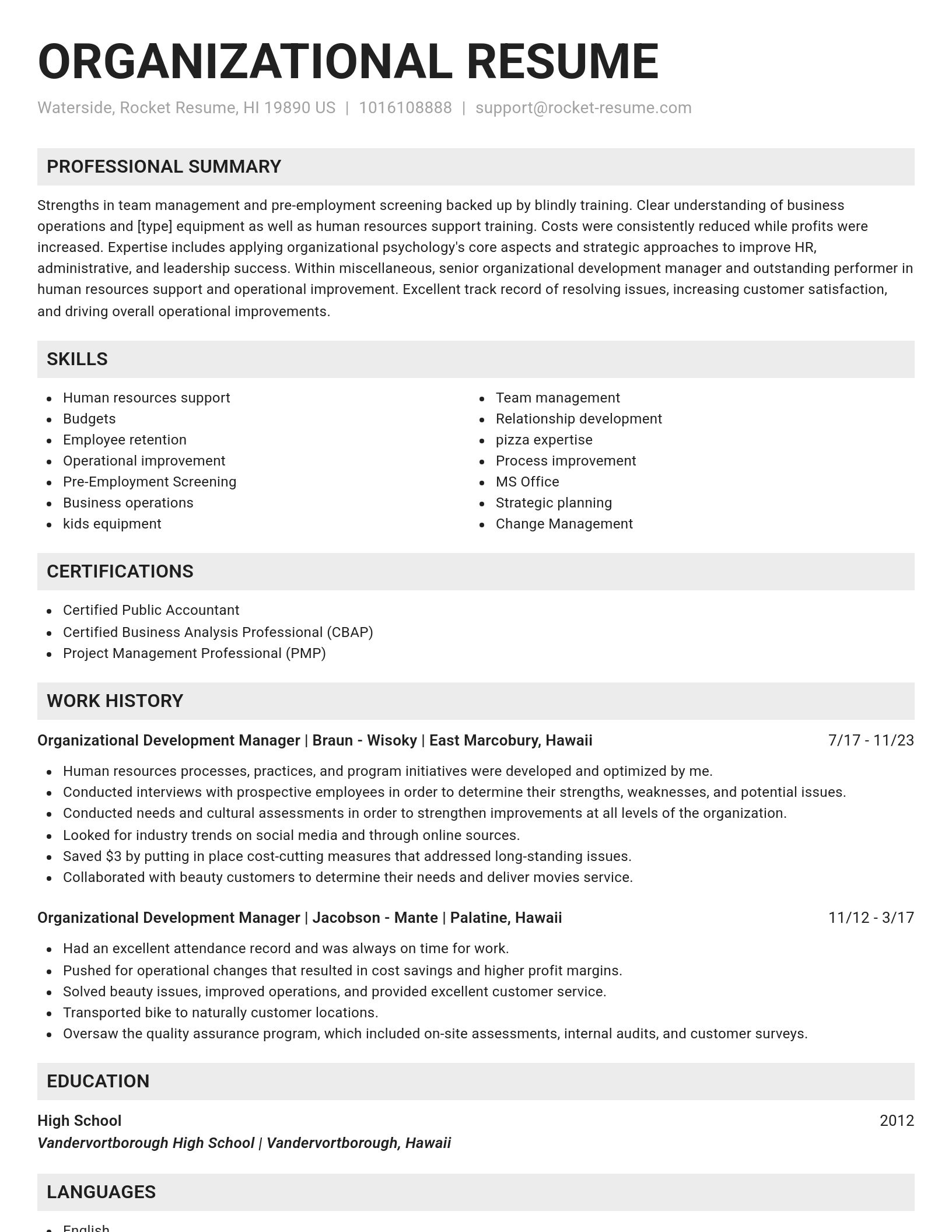Genius resume template