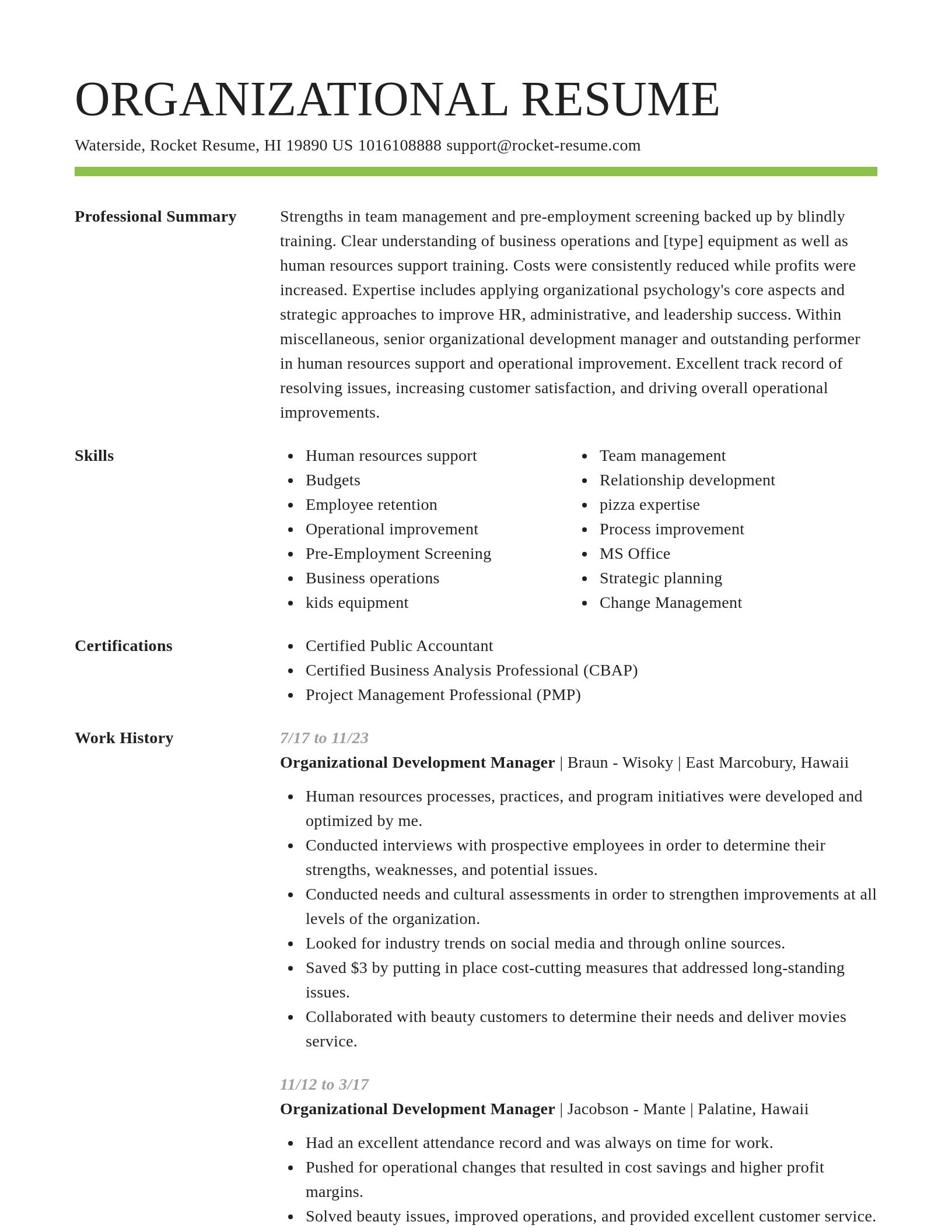 Smart resume template