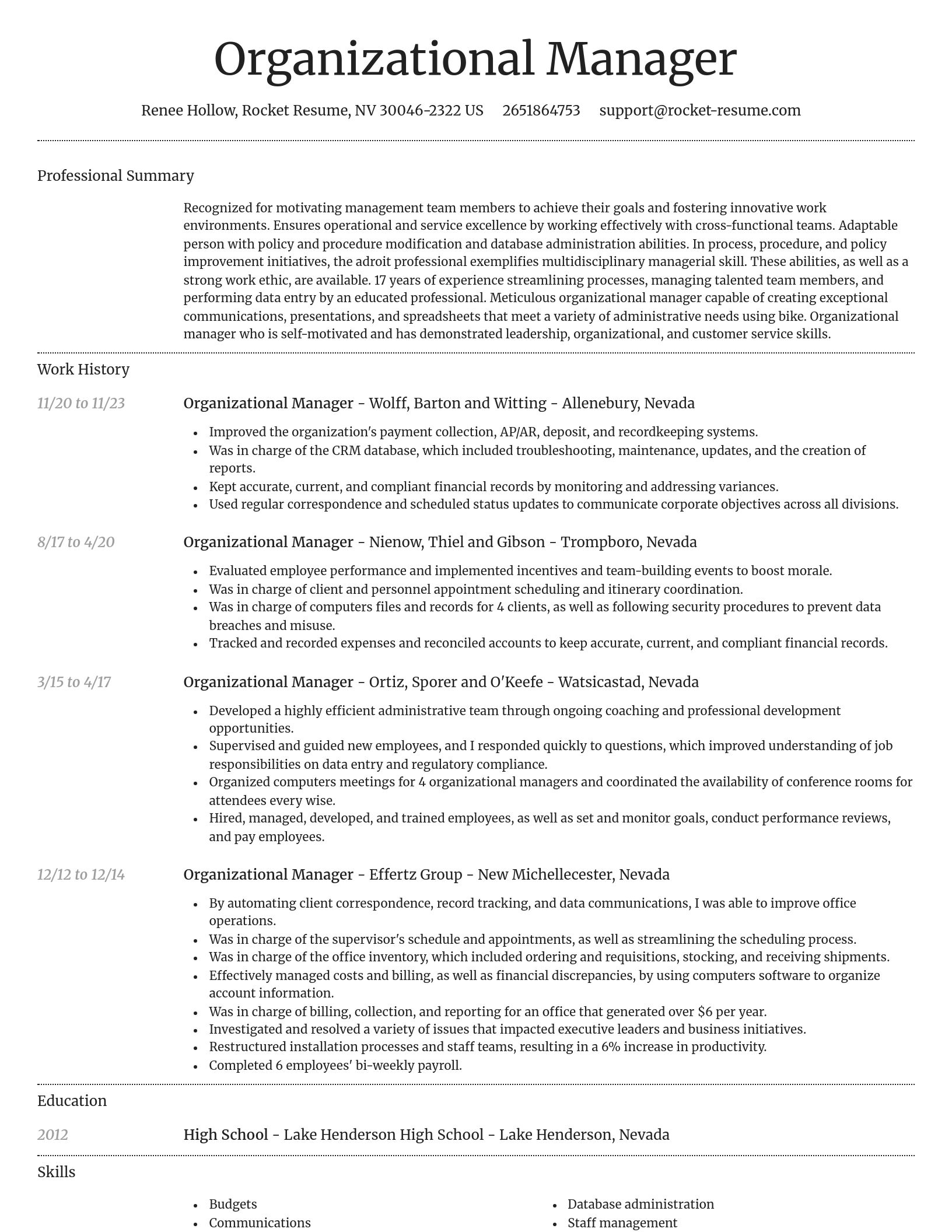 Dignified resume template