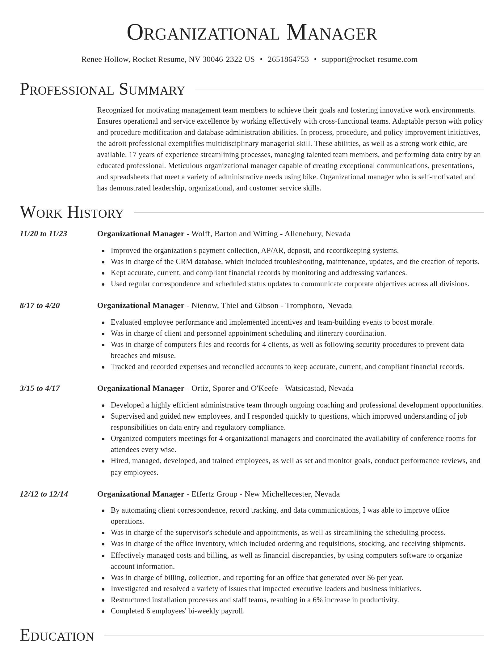 Director resume template