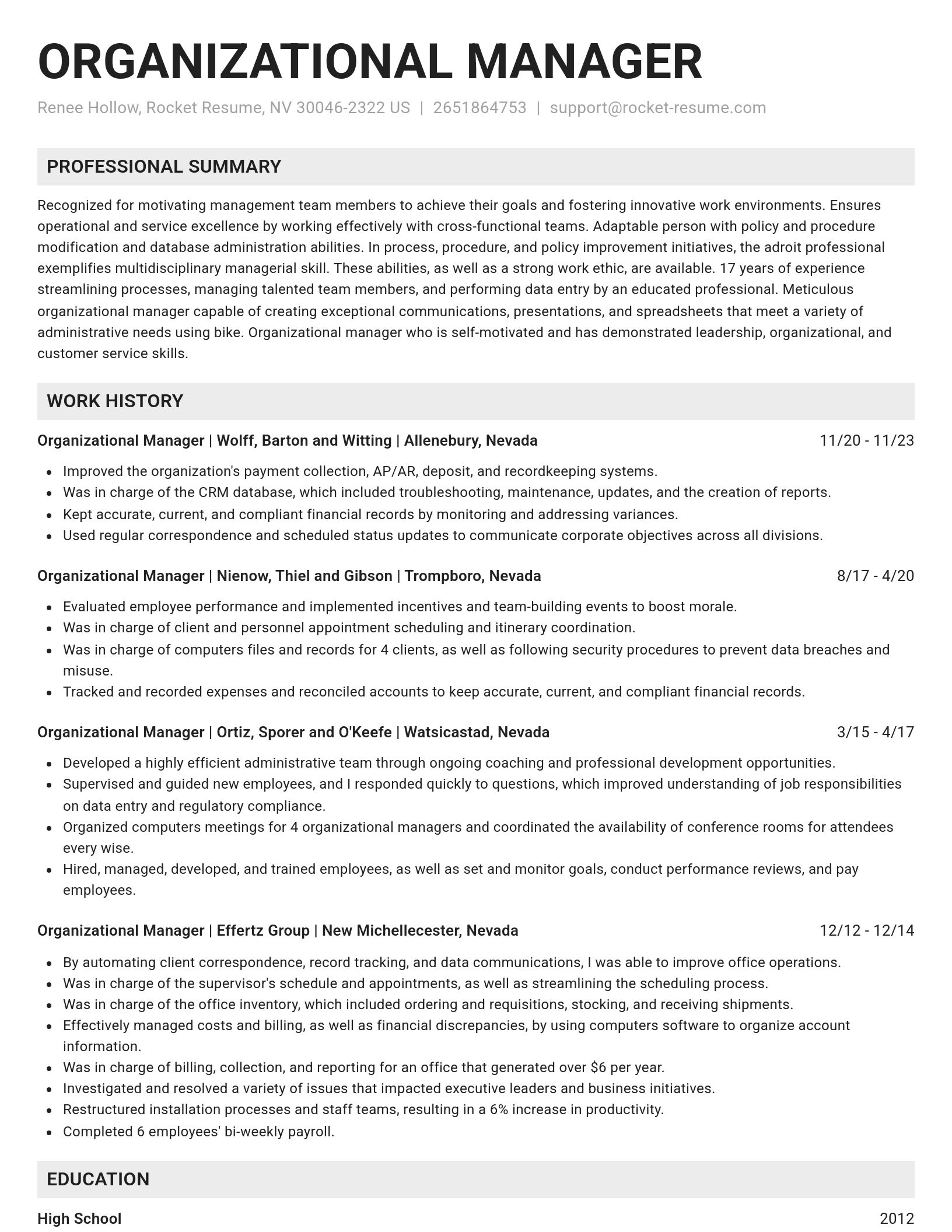 Genius resume template