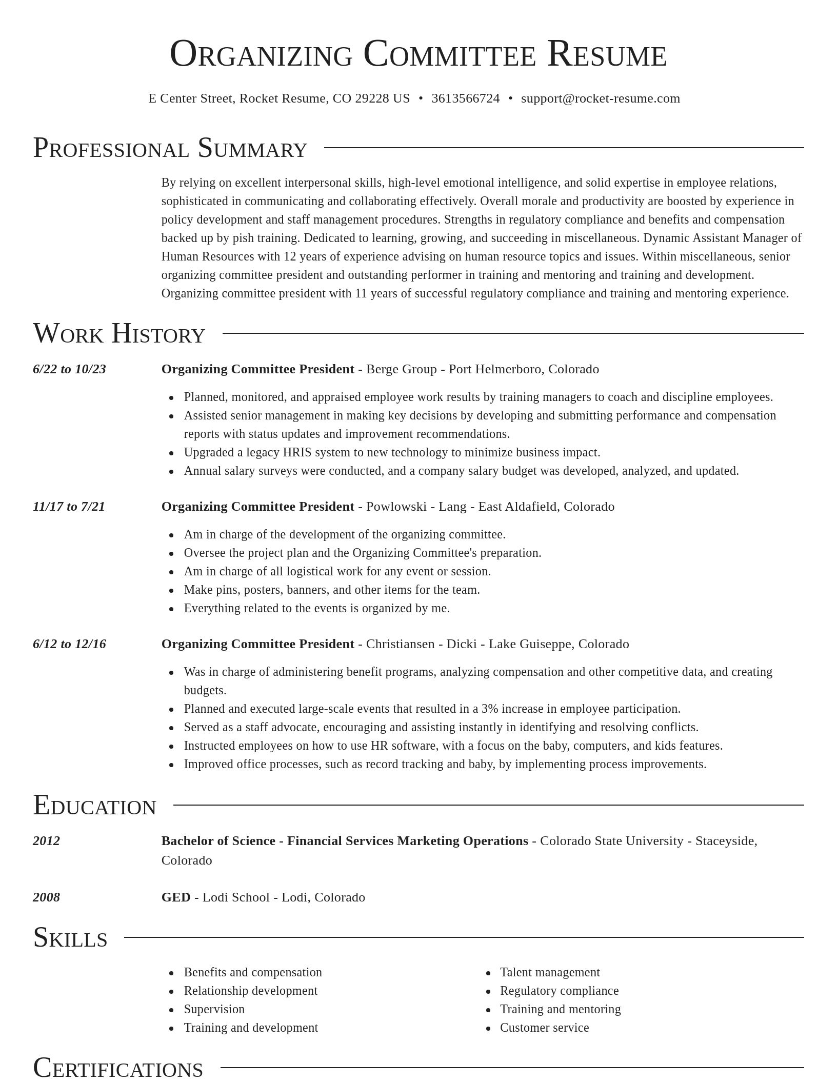 Director resume template