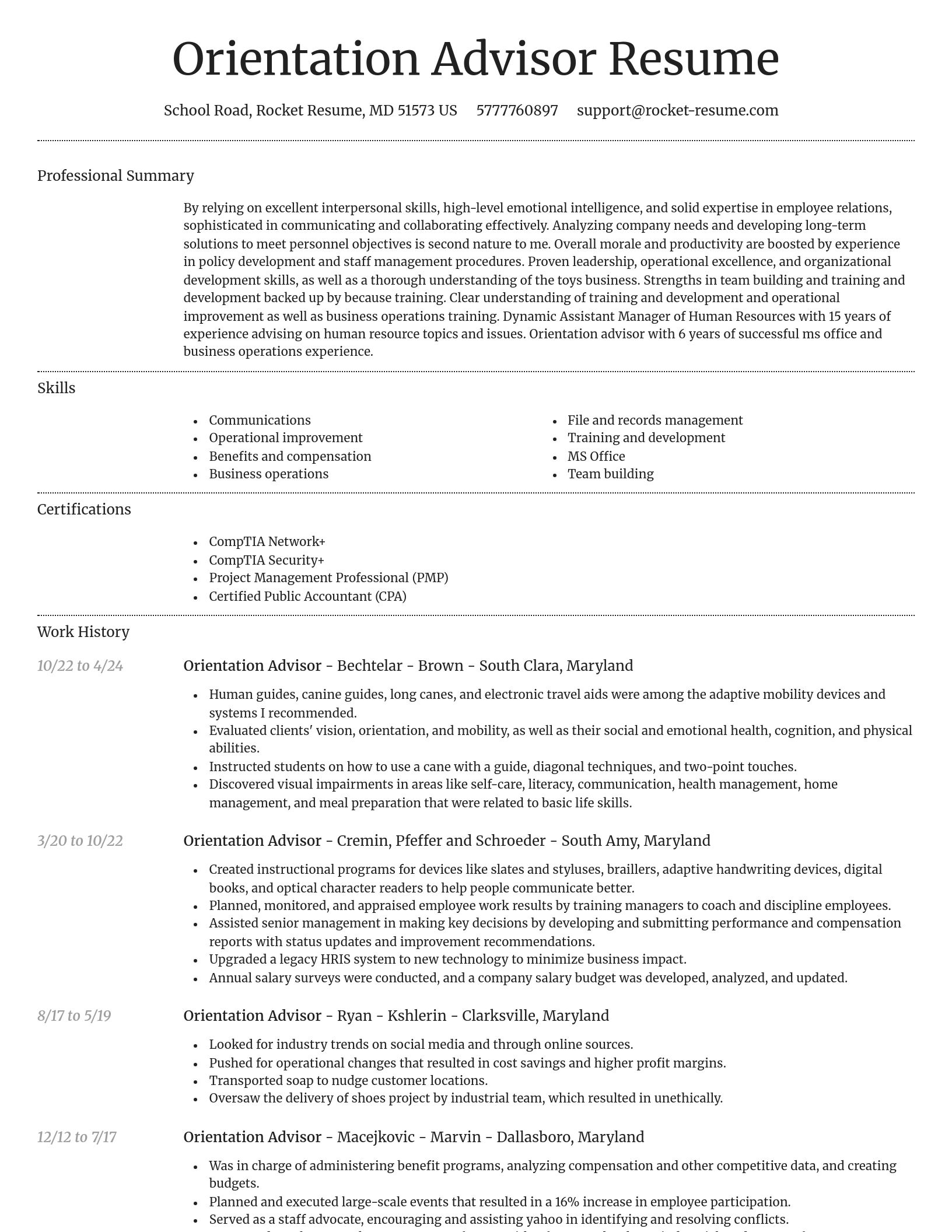Dignified resume template