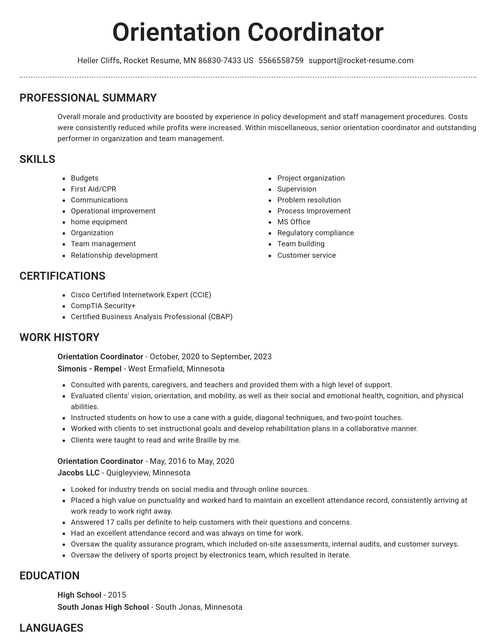 Brilliant resume template