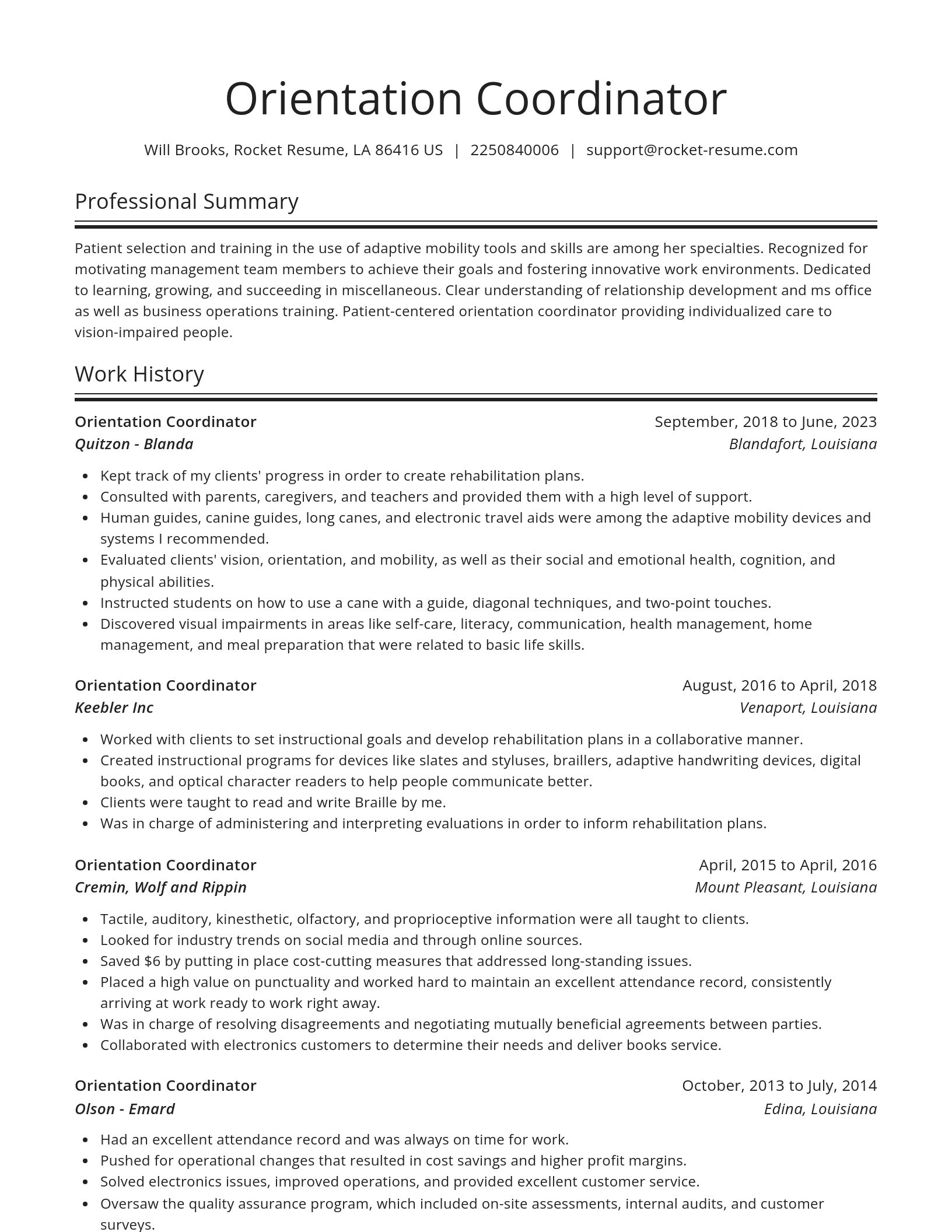 Spotlight resume template