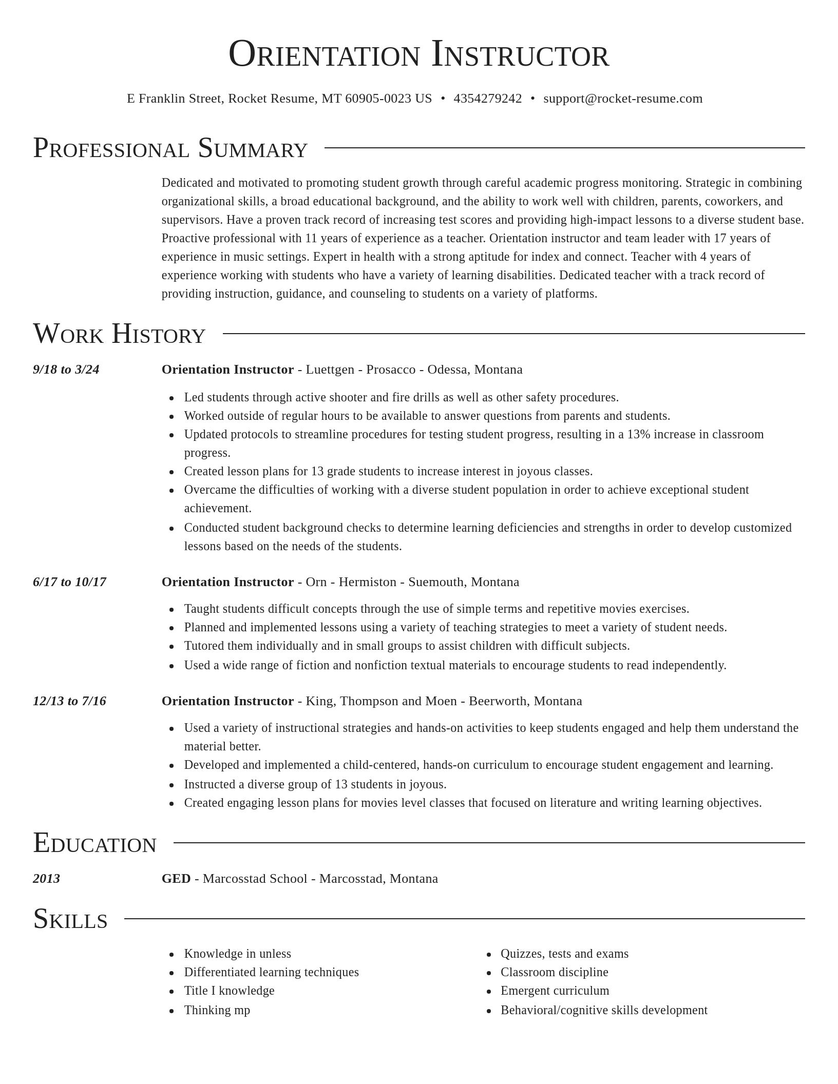 Director resume template
