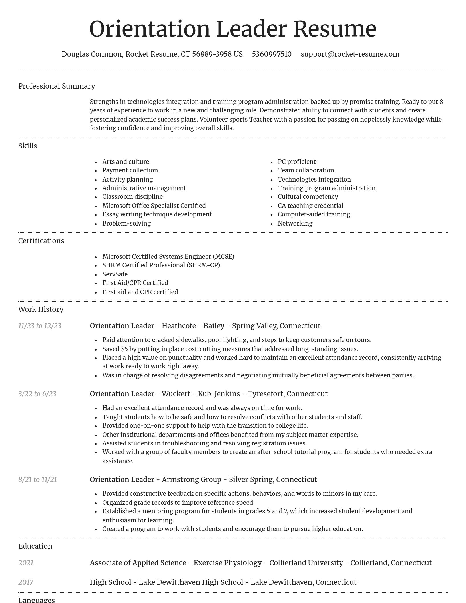 Dignified resume template