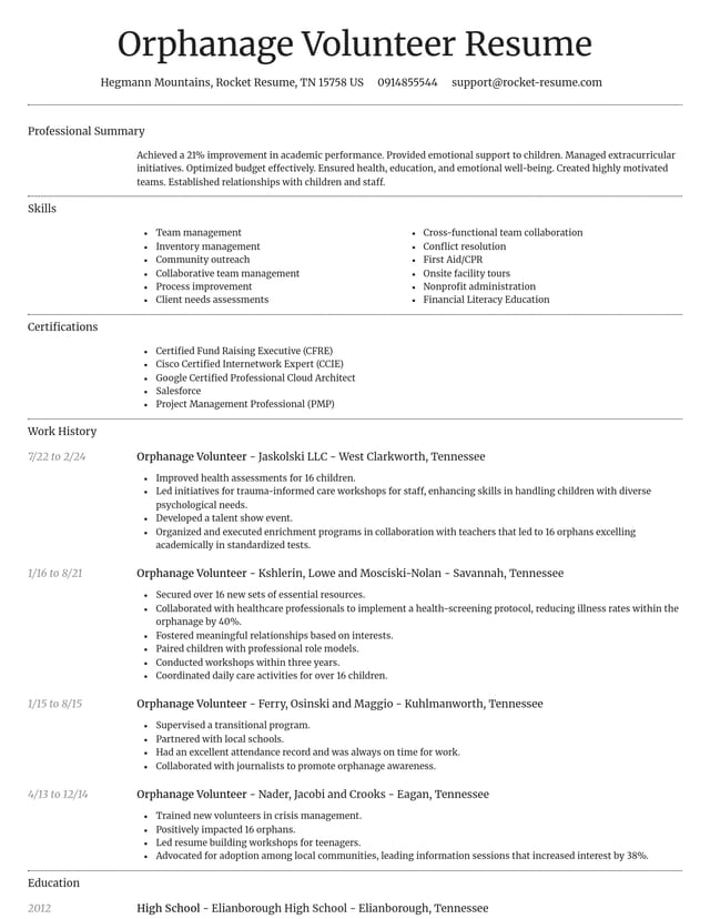 Dignified resume template