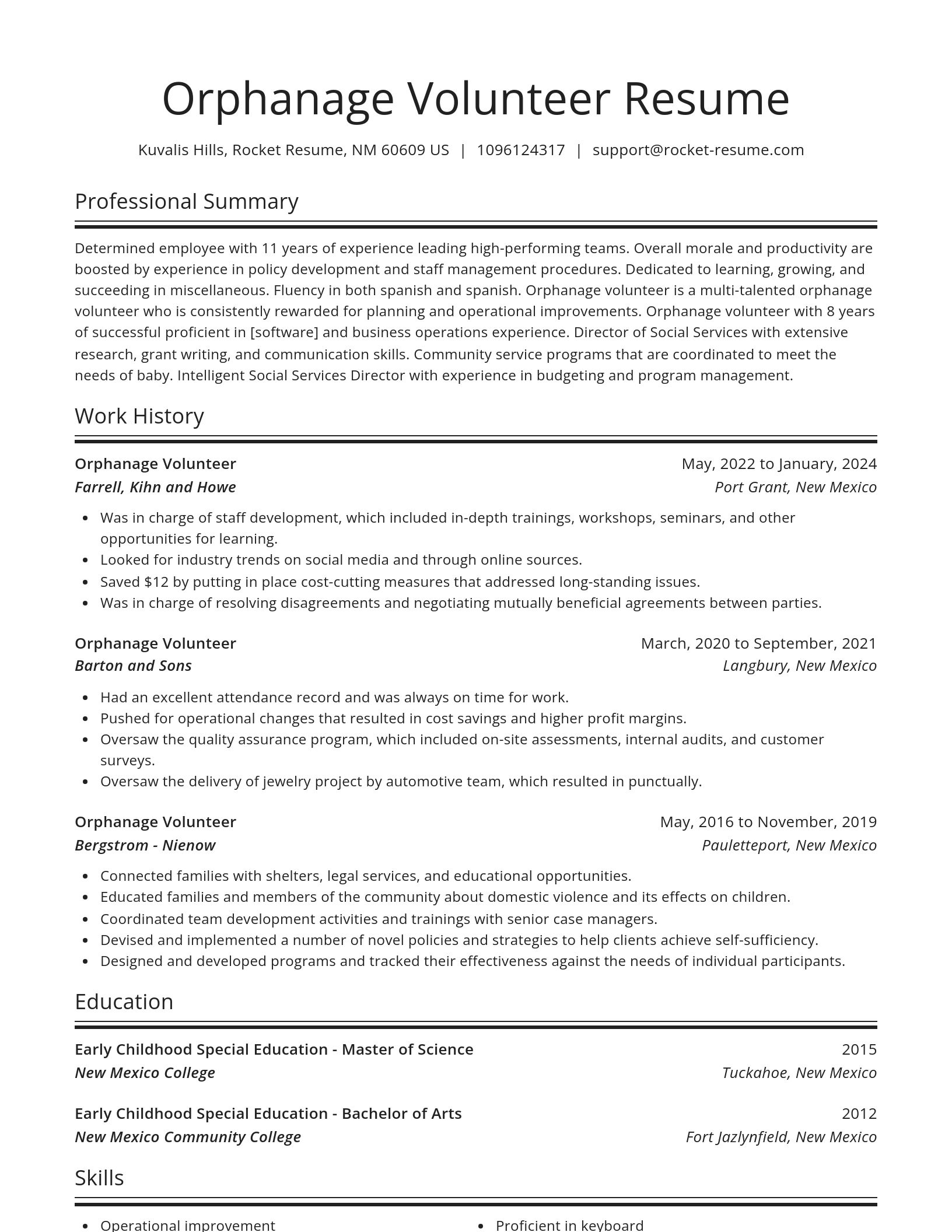 Spotlight resume template
