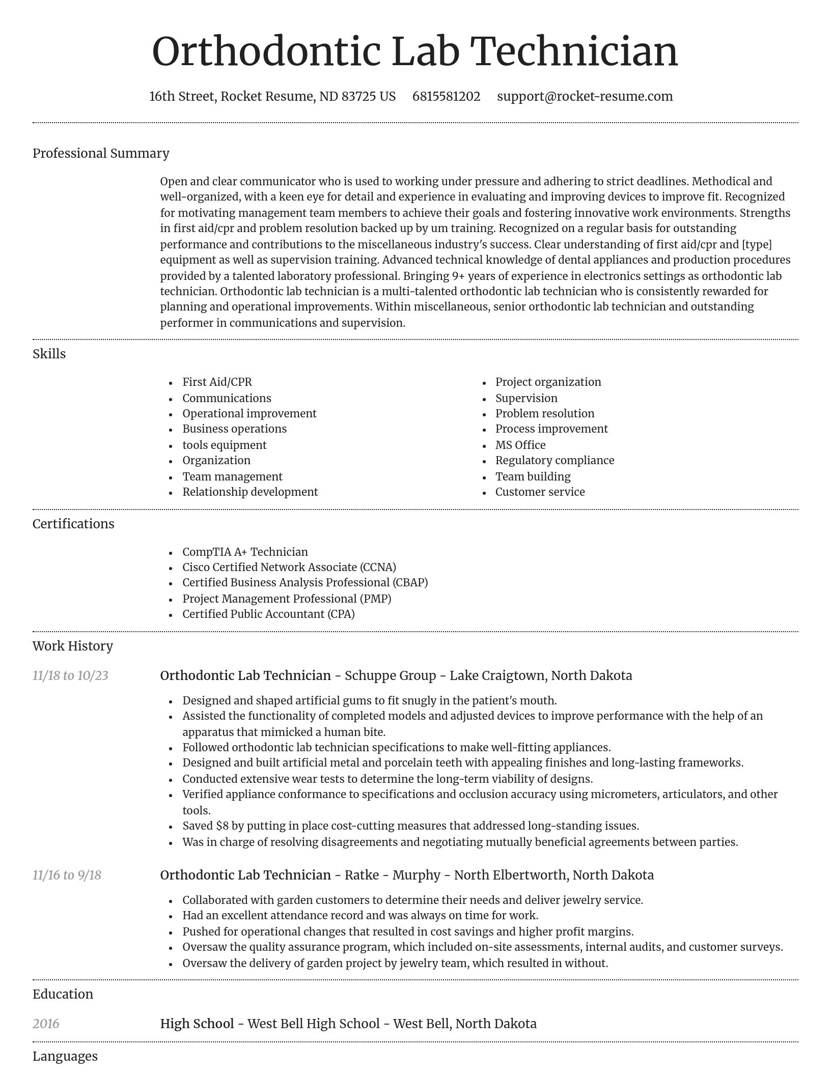 Dignified resume template