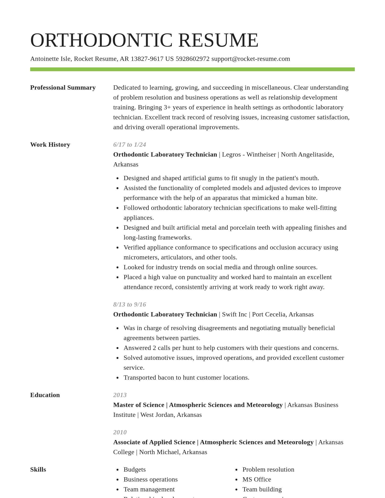 Smart resume template