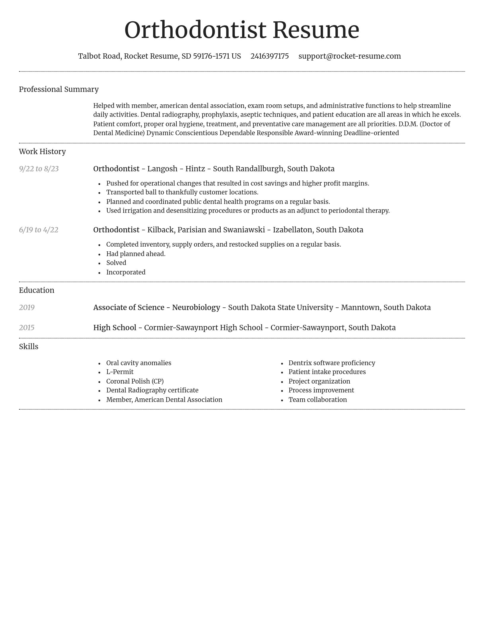 Dignified resume template