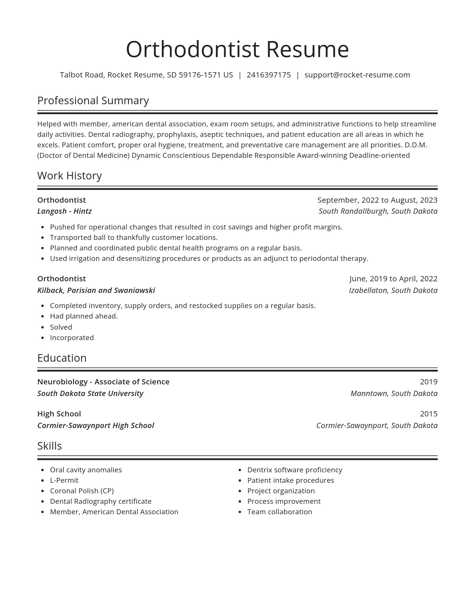 Spotlight resume template