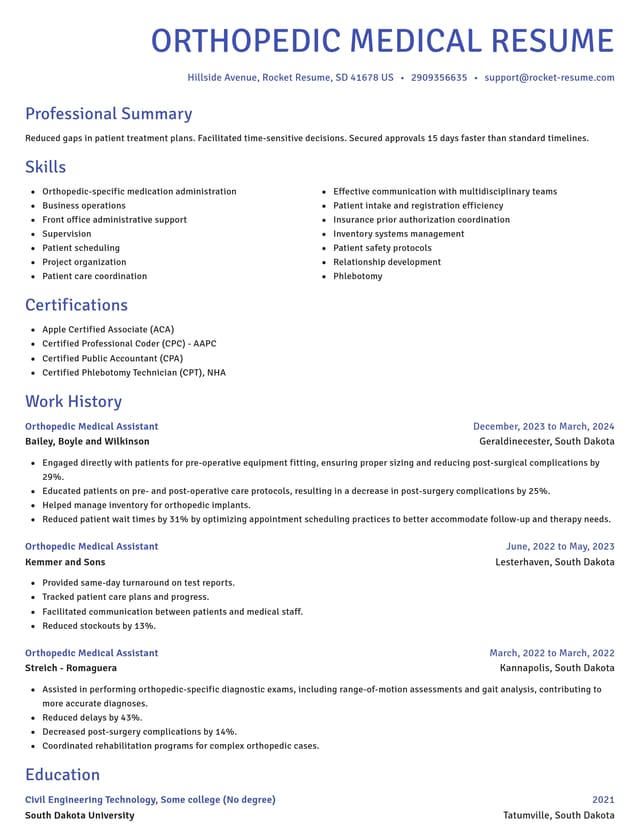 Novel resume template