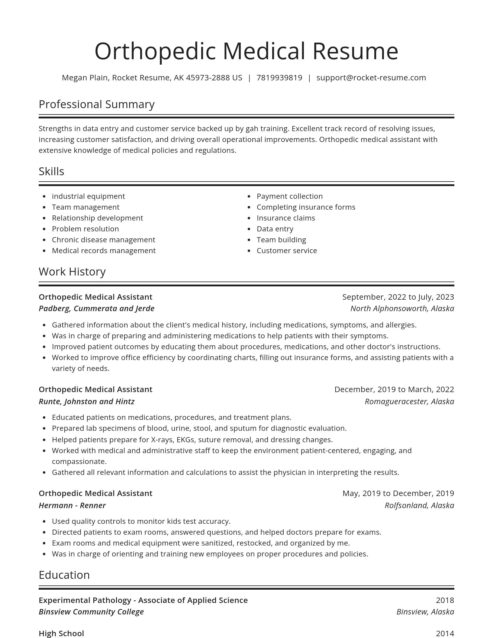 Spotlight resume template
