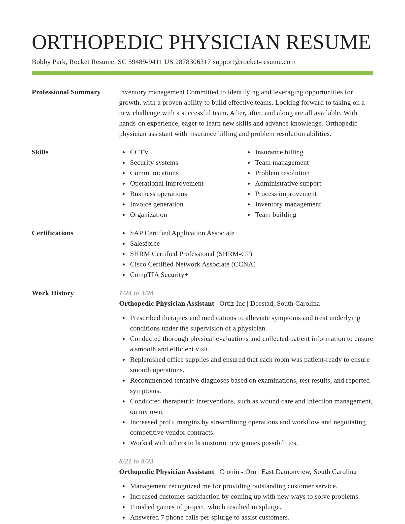 Smart resume template
