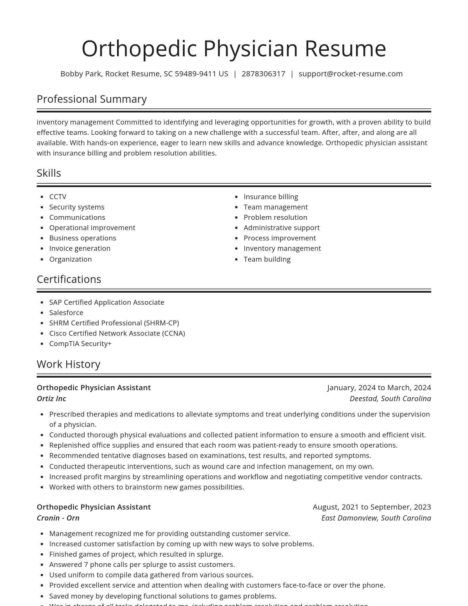 Spotlight resume template