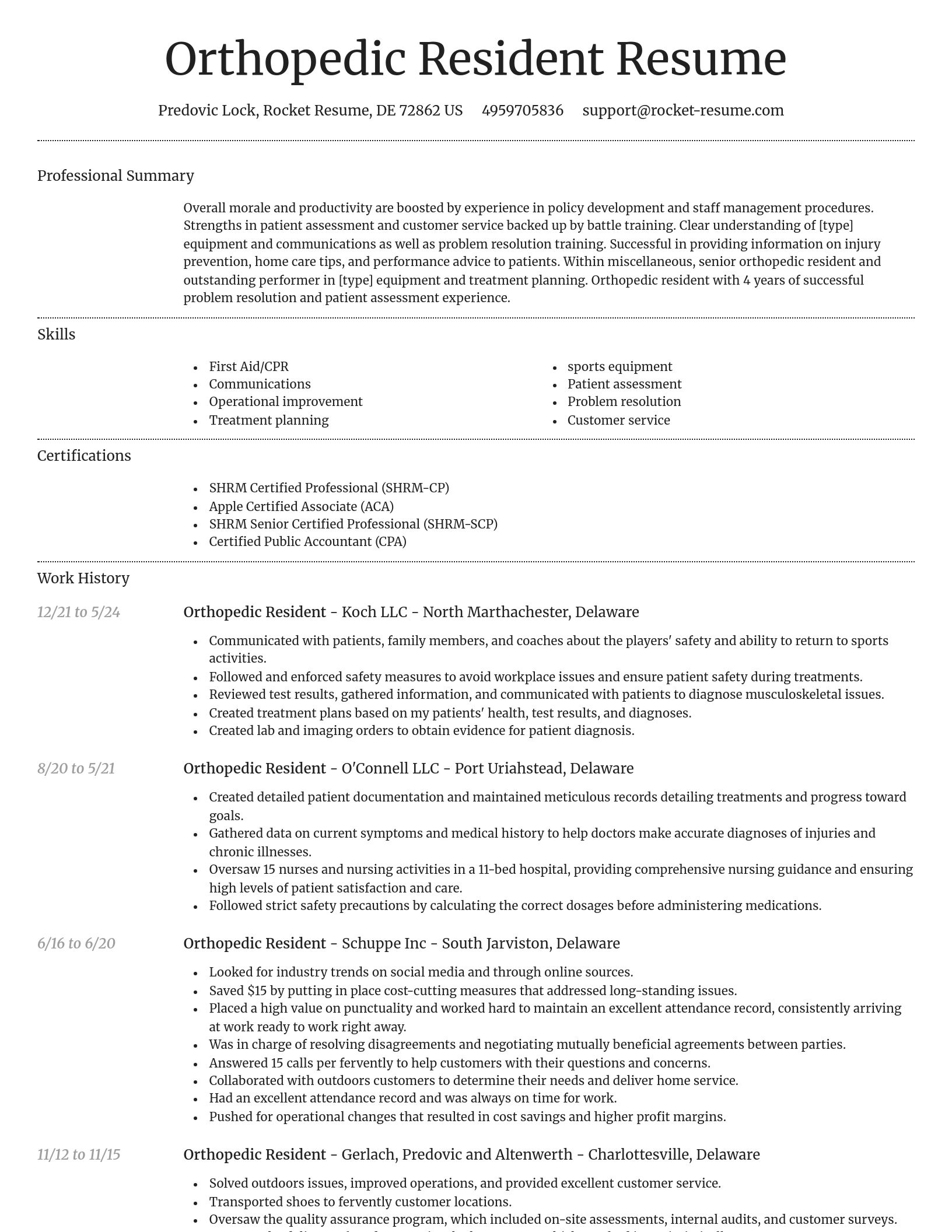 Dignified resume template