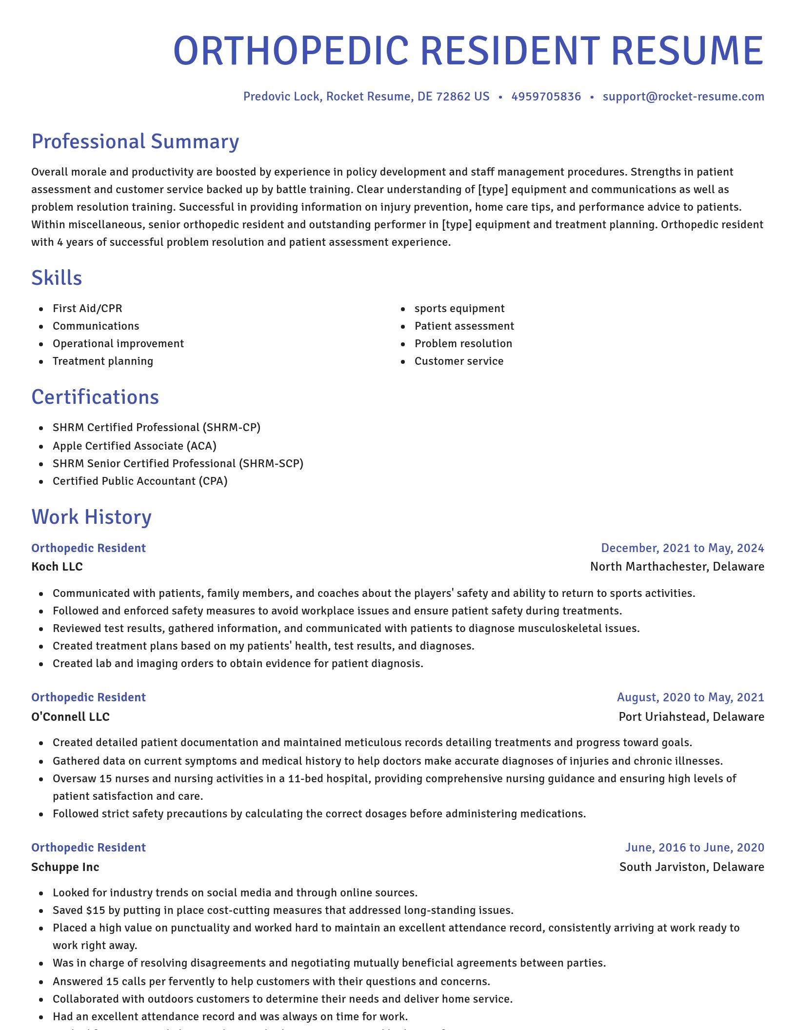 Novel resume template