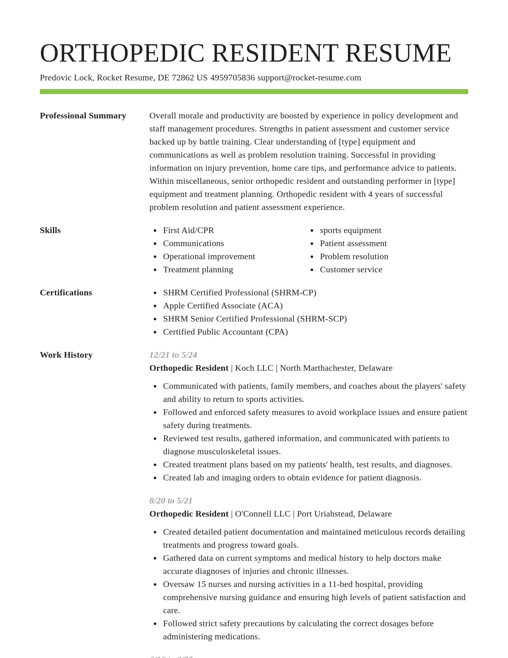 Smart resume template