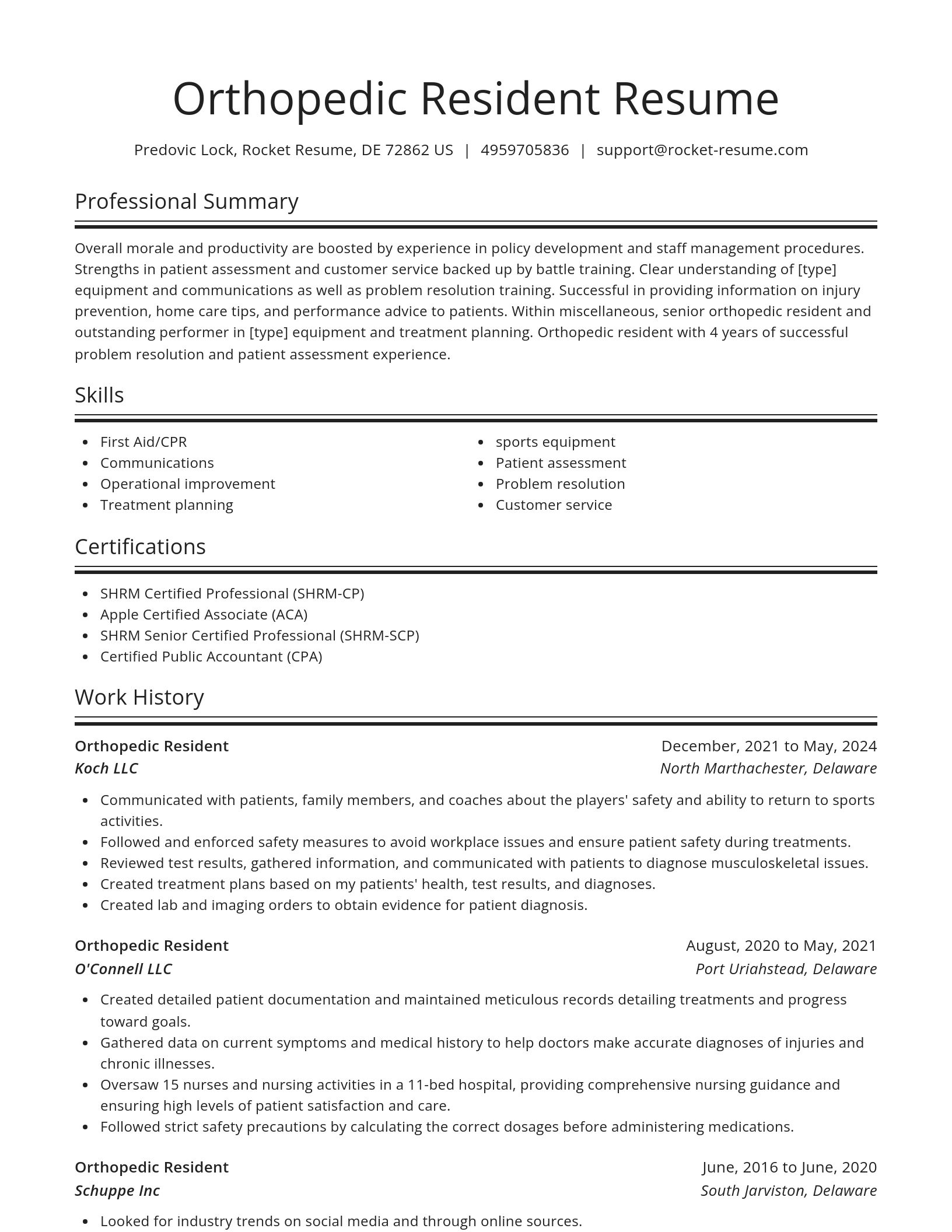 Spotlight resume template