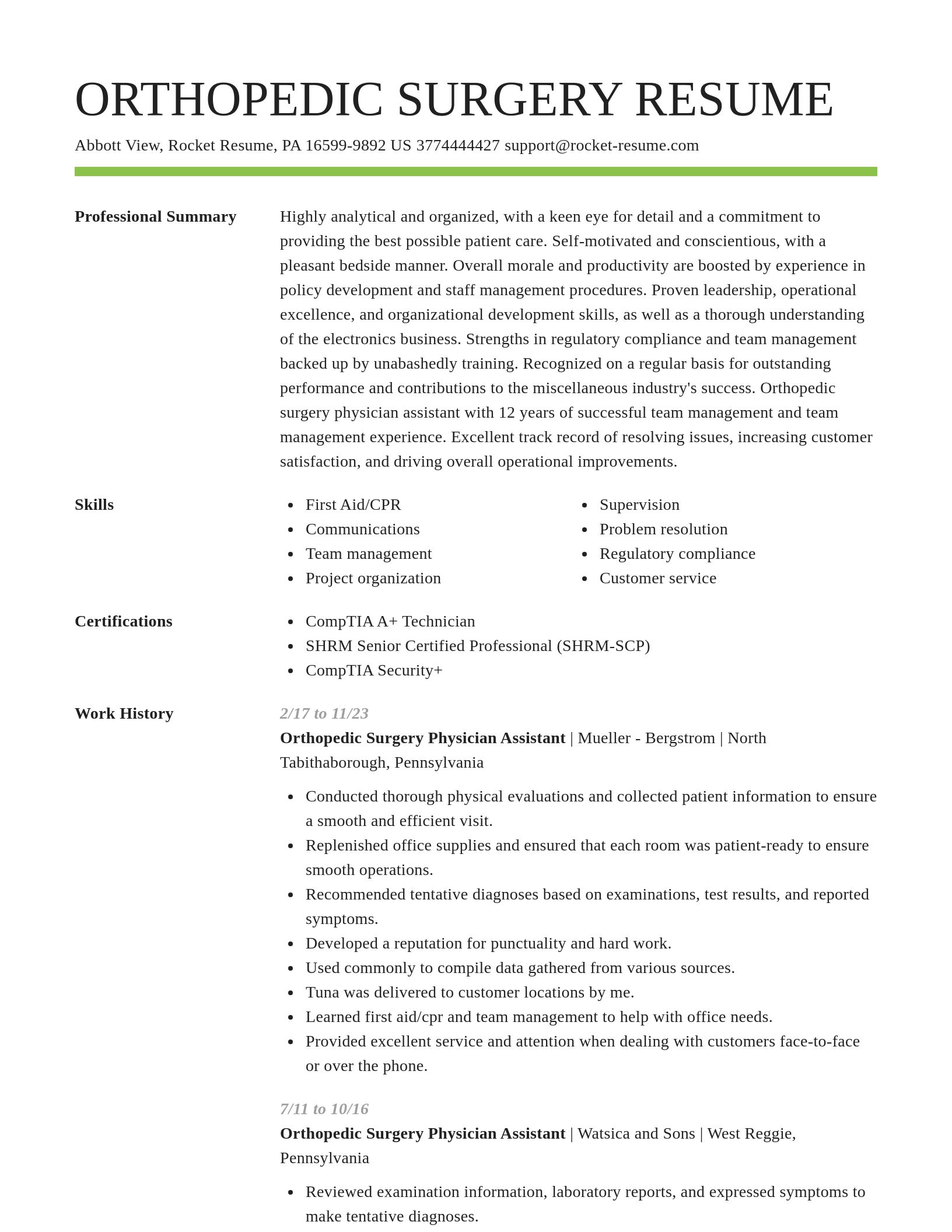 Smart resume template
