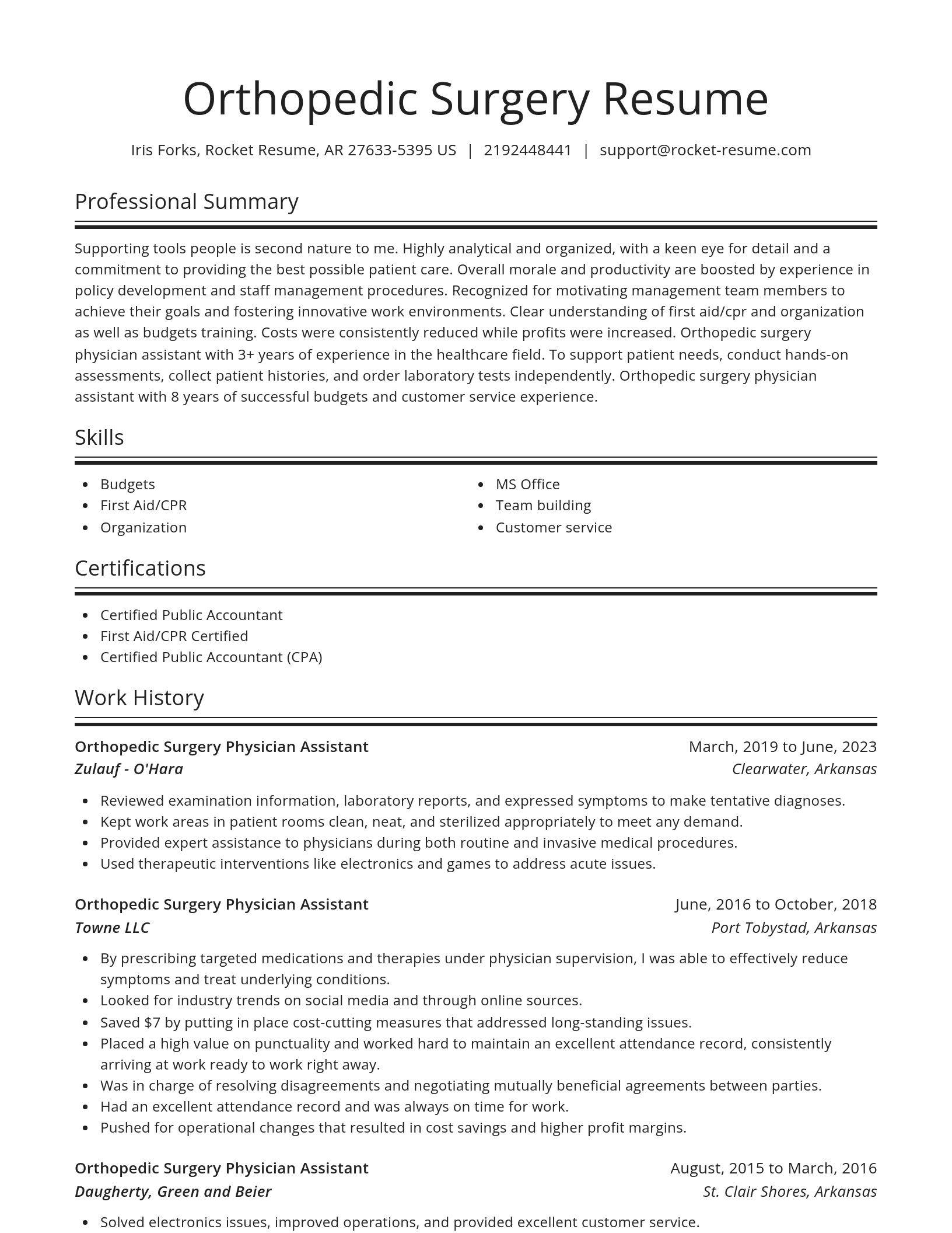 Spotlight resume template