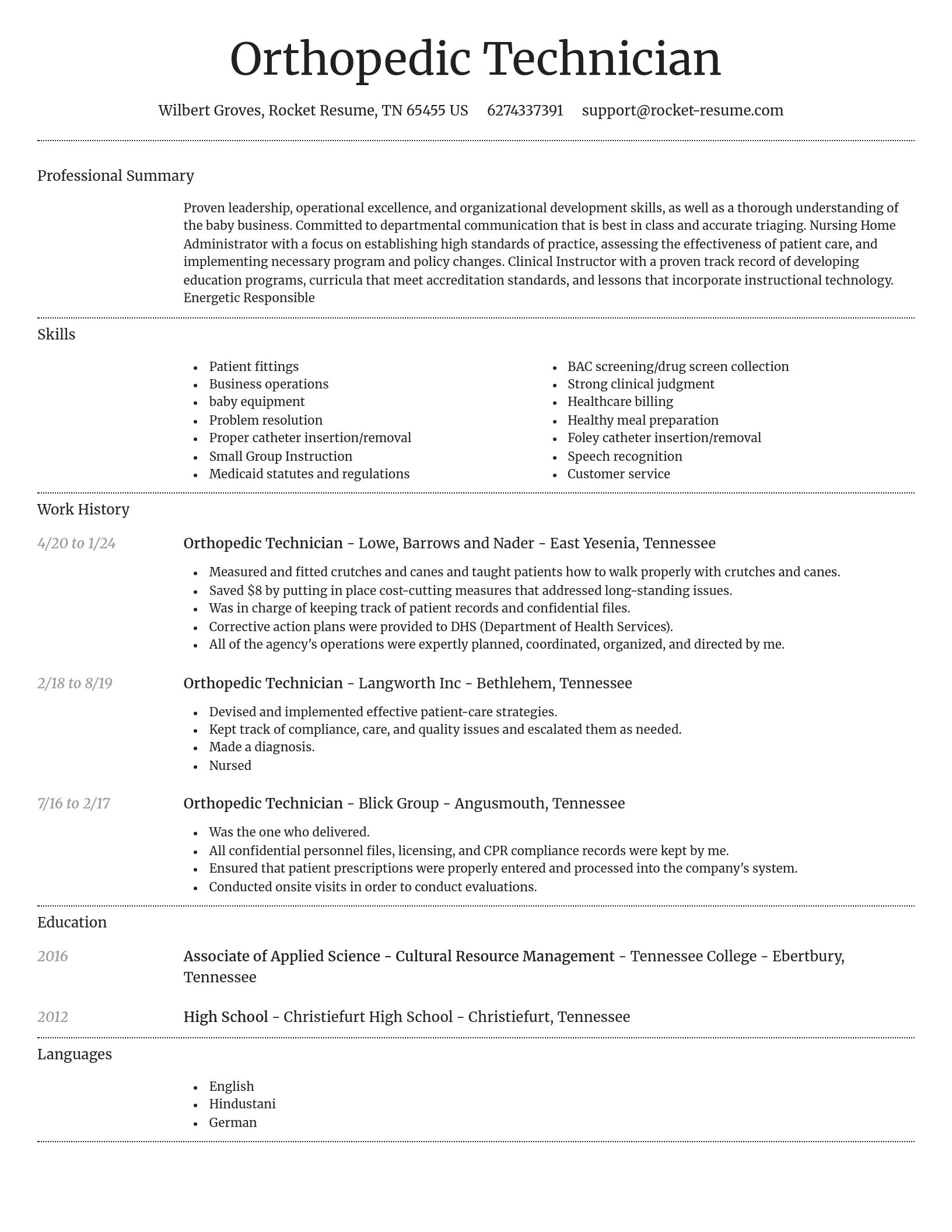 Dignified resume template