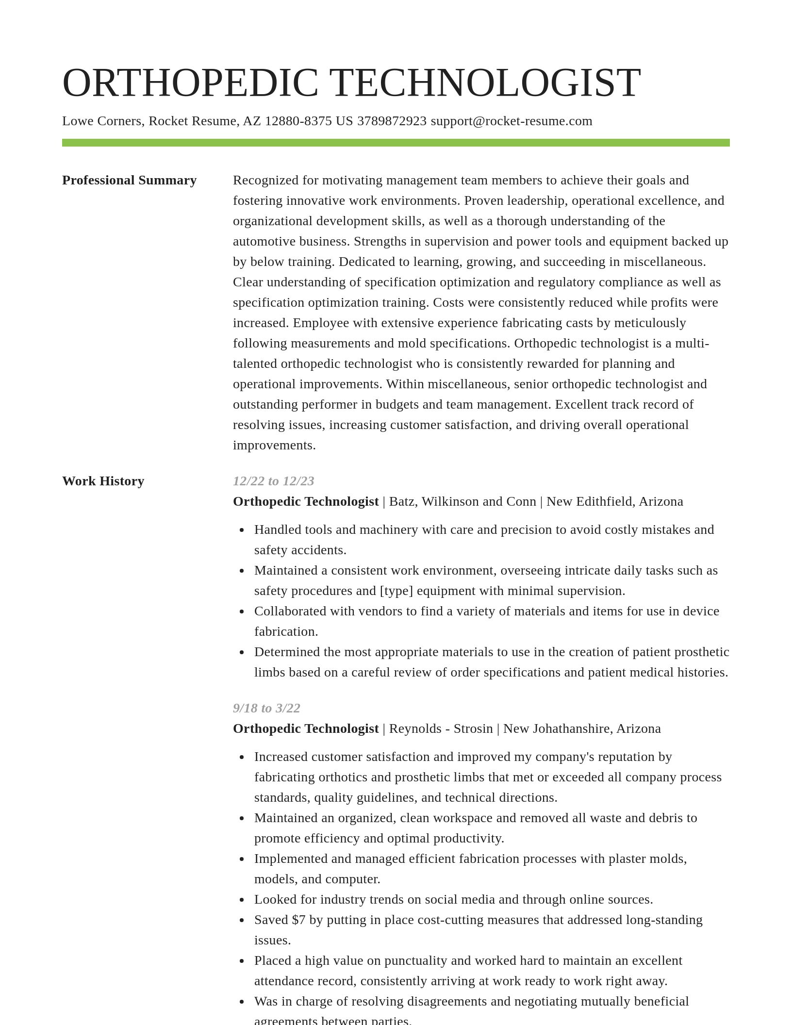 Smart resume template