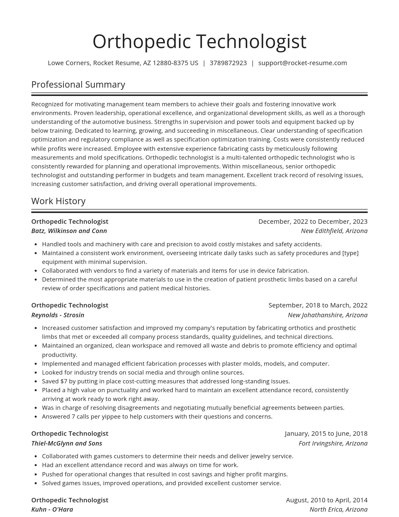 Spotlight resume template