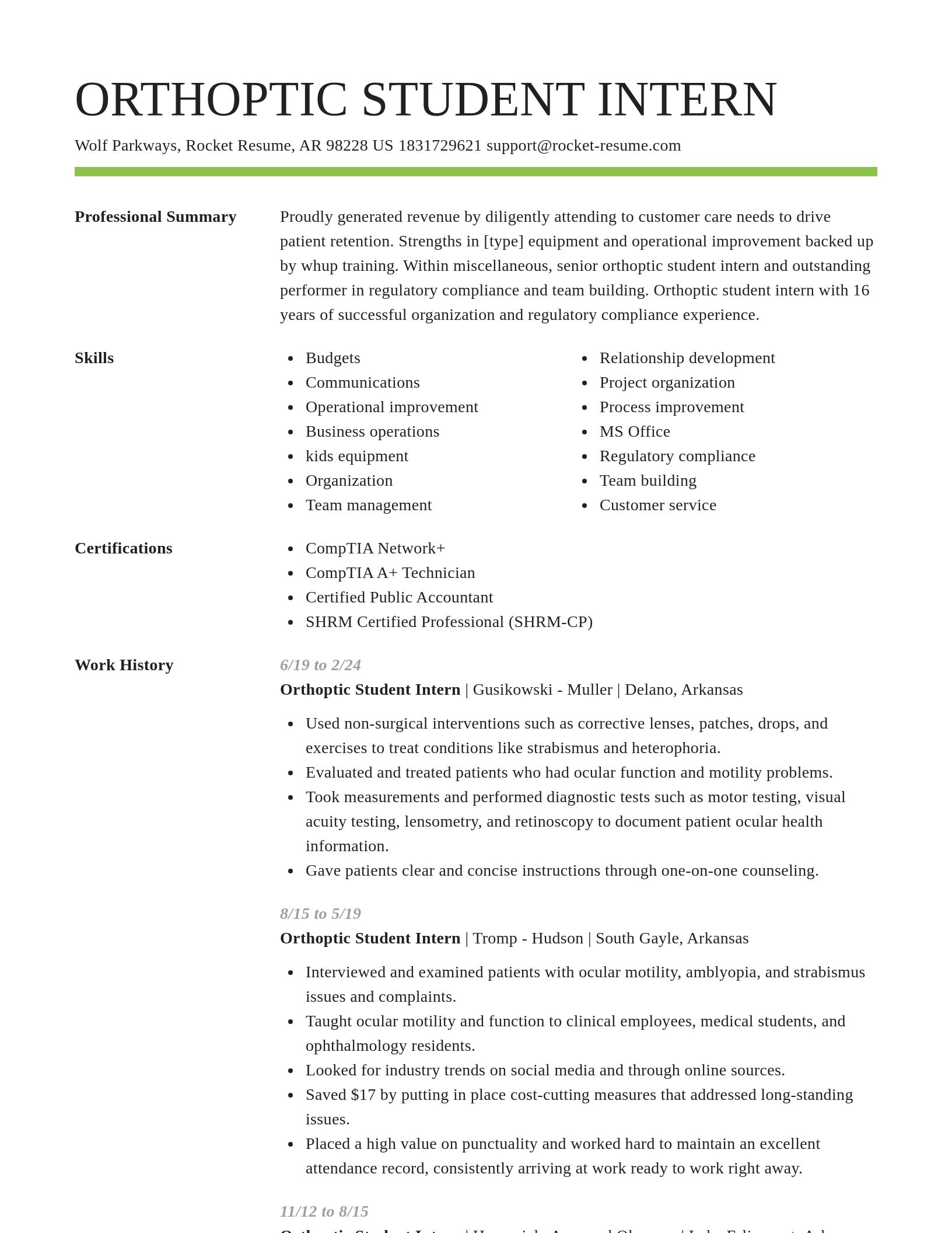 Smart resume template
