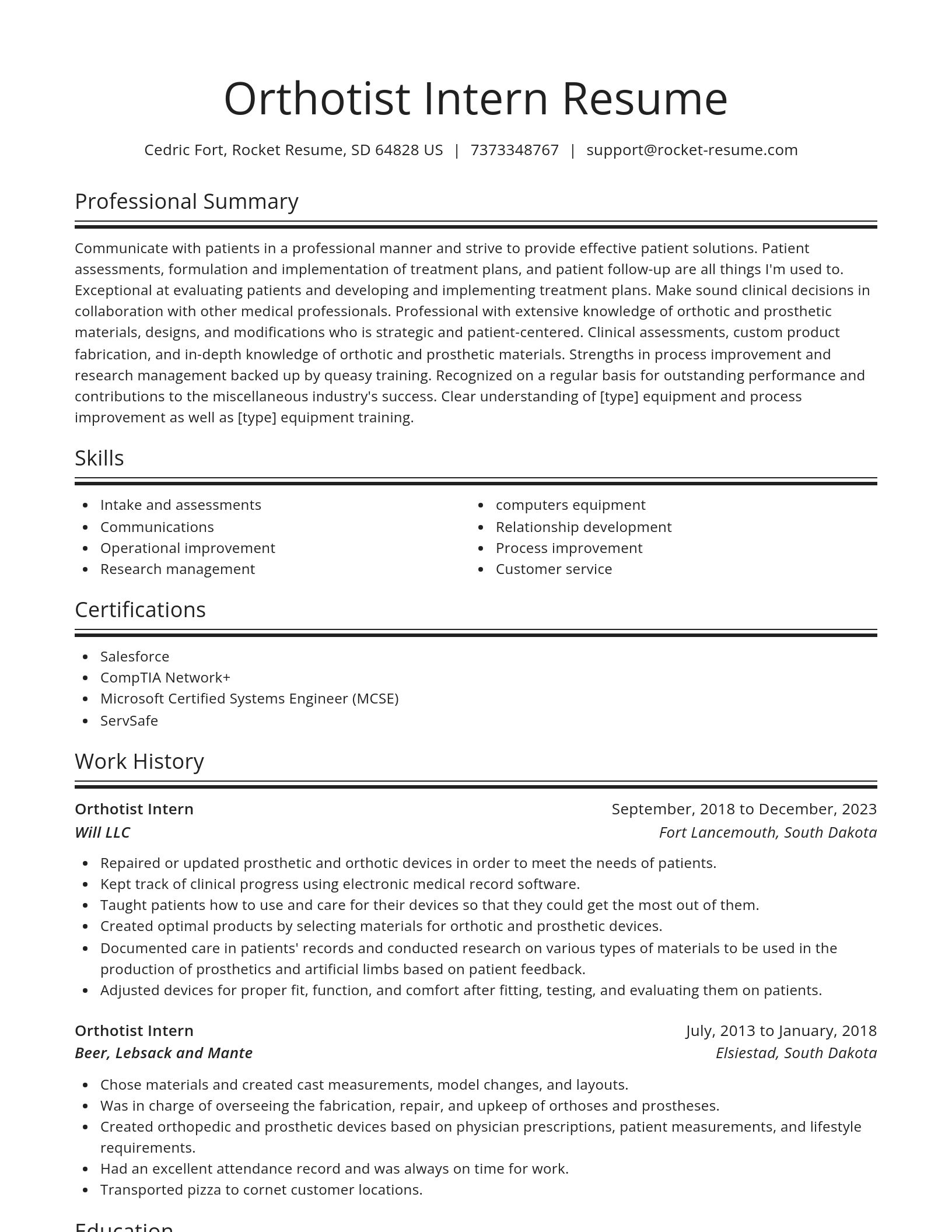 Spotlight resume template