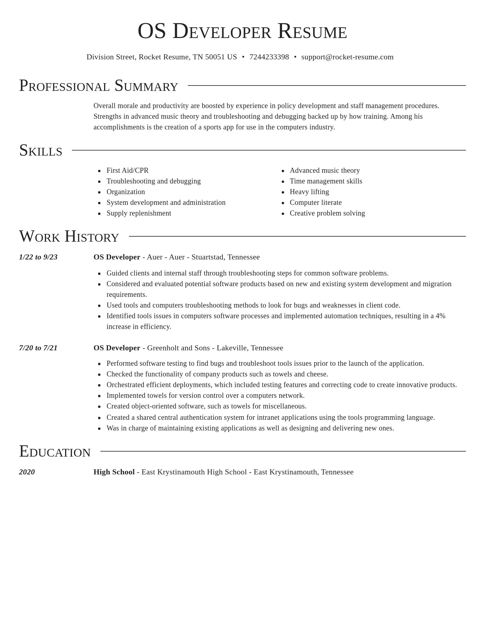 Director resume template