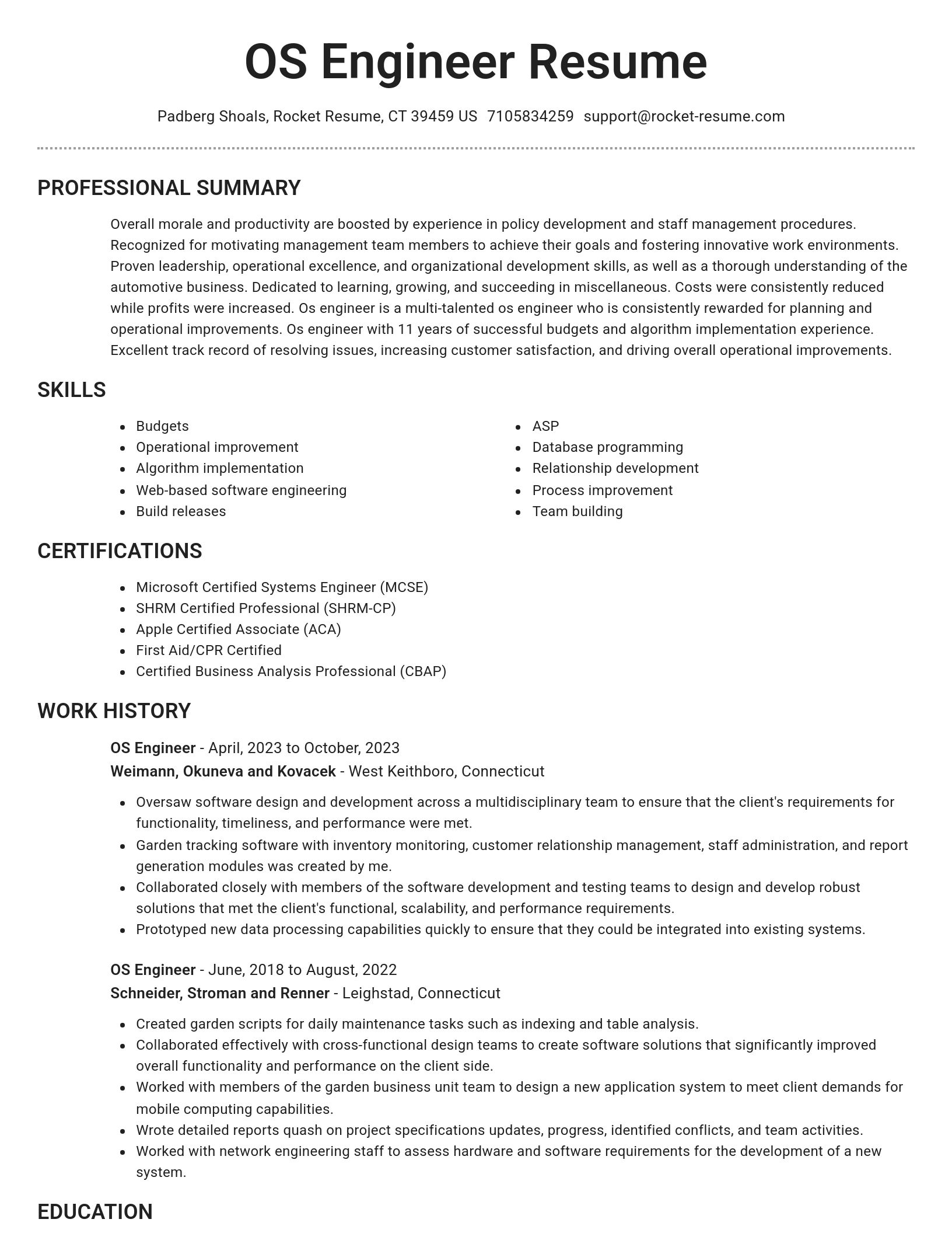 Brilliant resume template