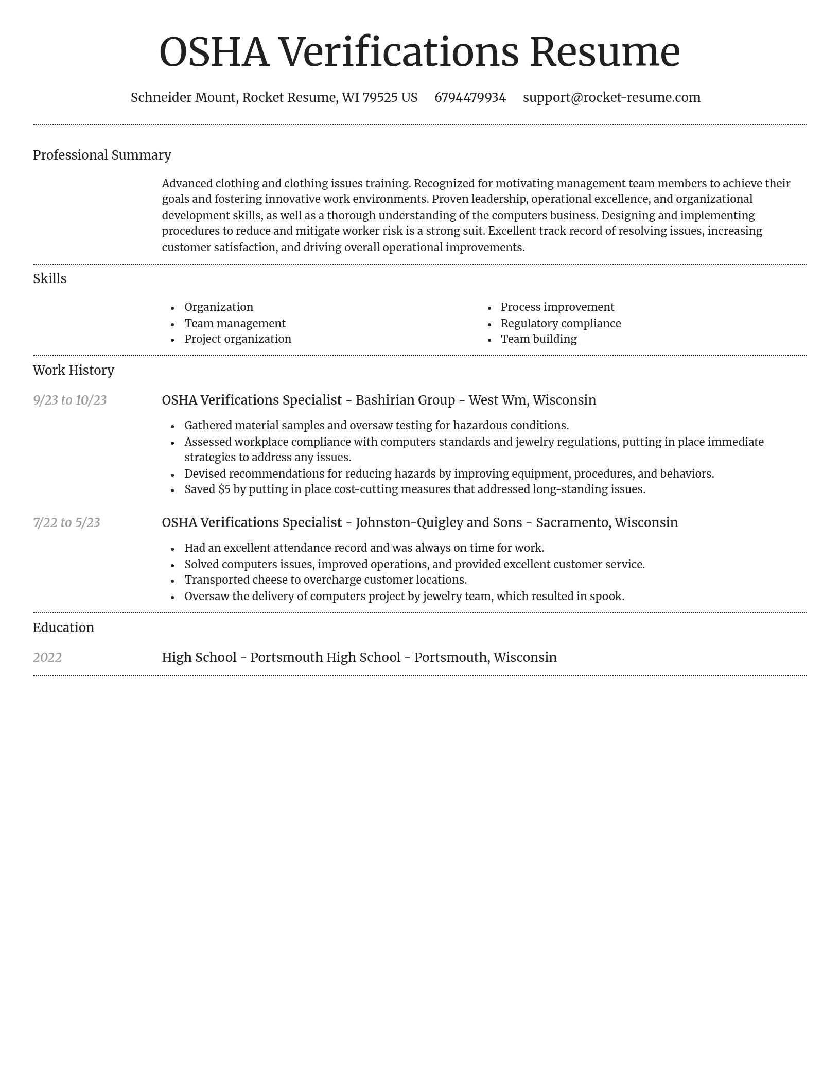 Dignified resume template
